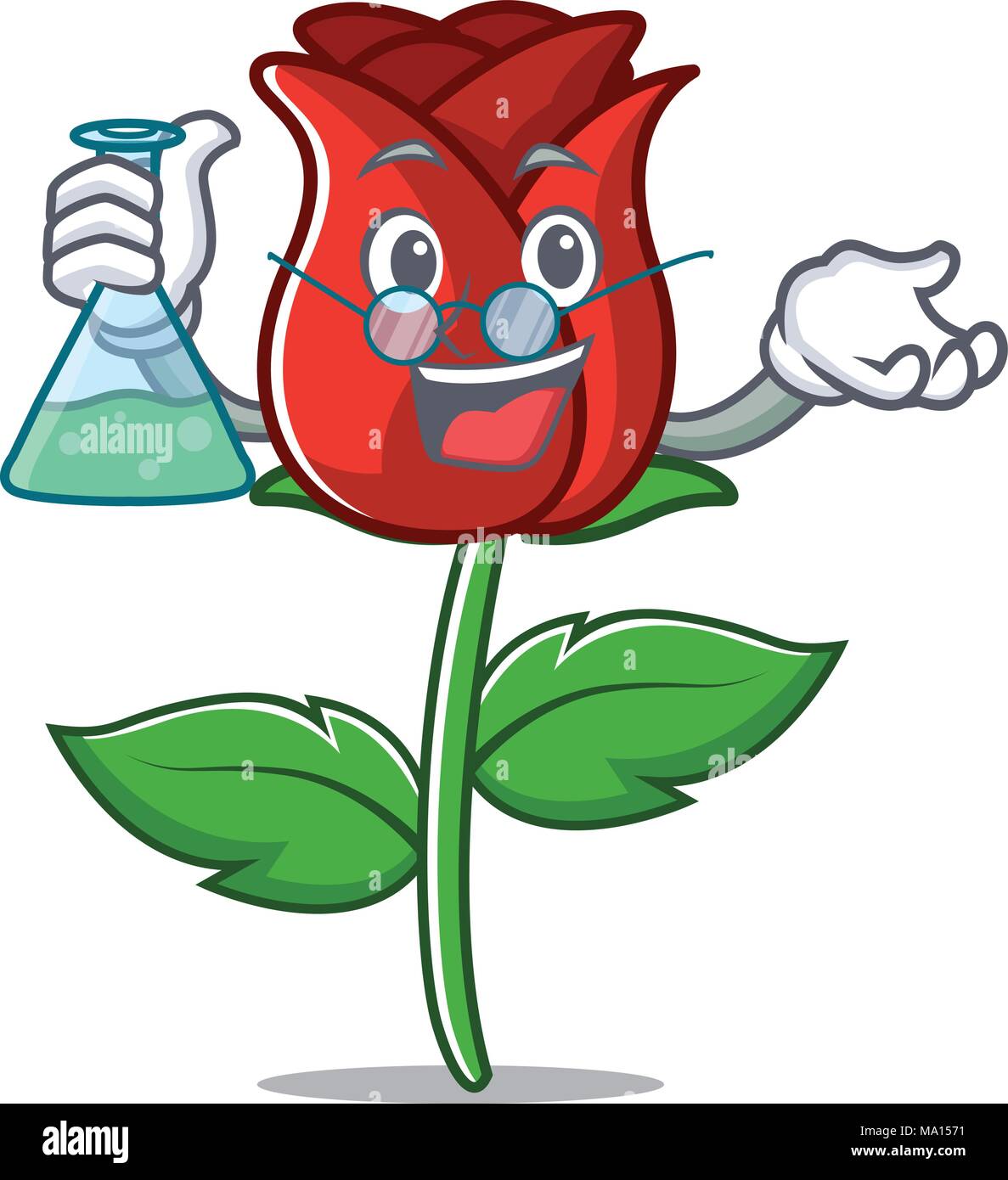 Professor red rose character cartoon Stock Vector Image & Art Alamy