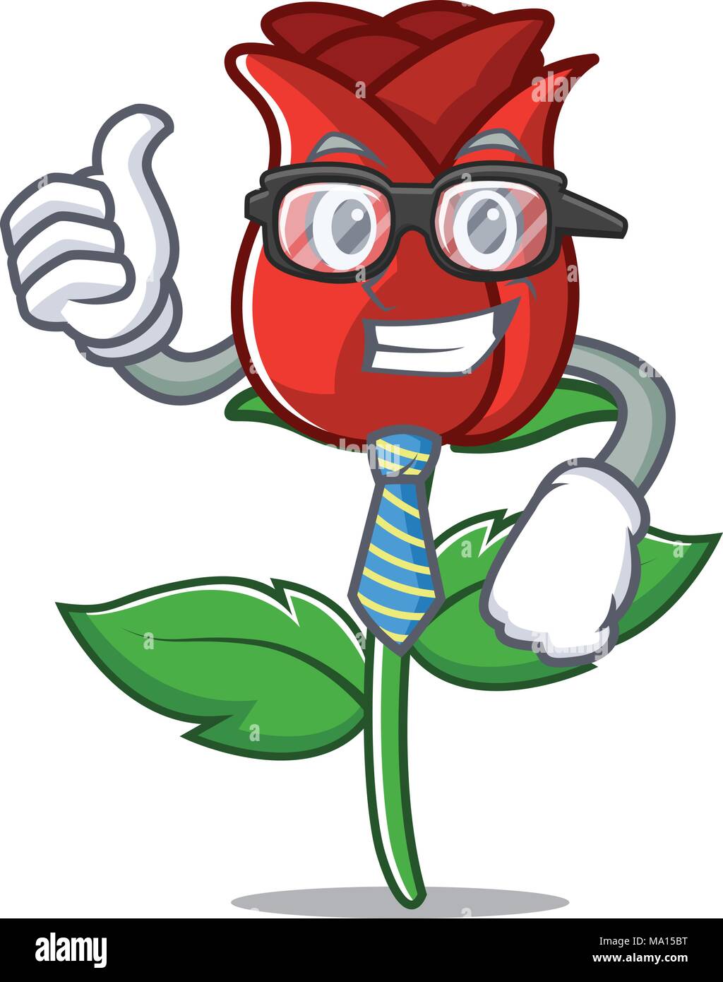 Businessman red rose character cartoon Stock Vector Image & Art Alamy