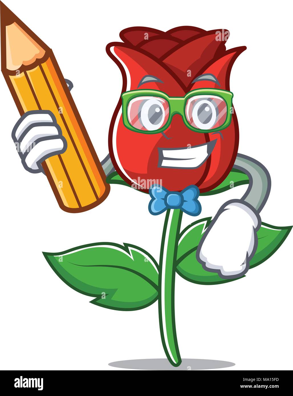 Student red rose character cartoon Stock Vector Image & Art Alamy