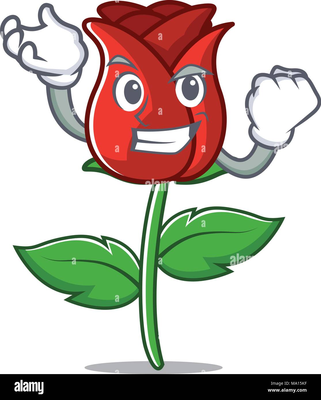 Successful red rose character cartoon Stock Vector Image & Art Alamy