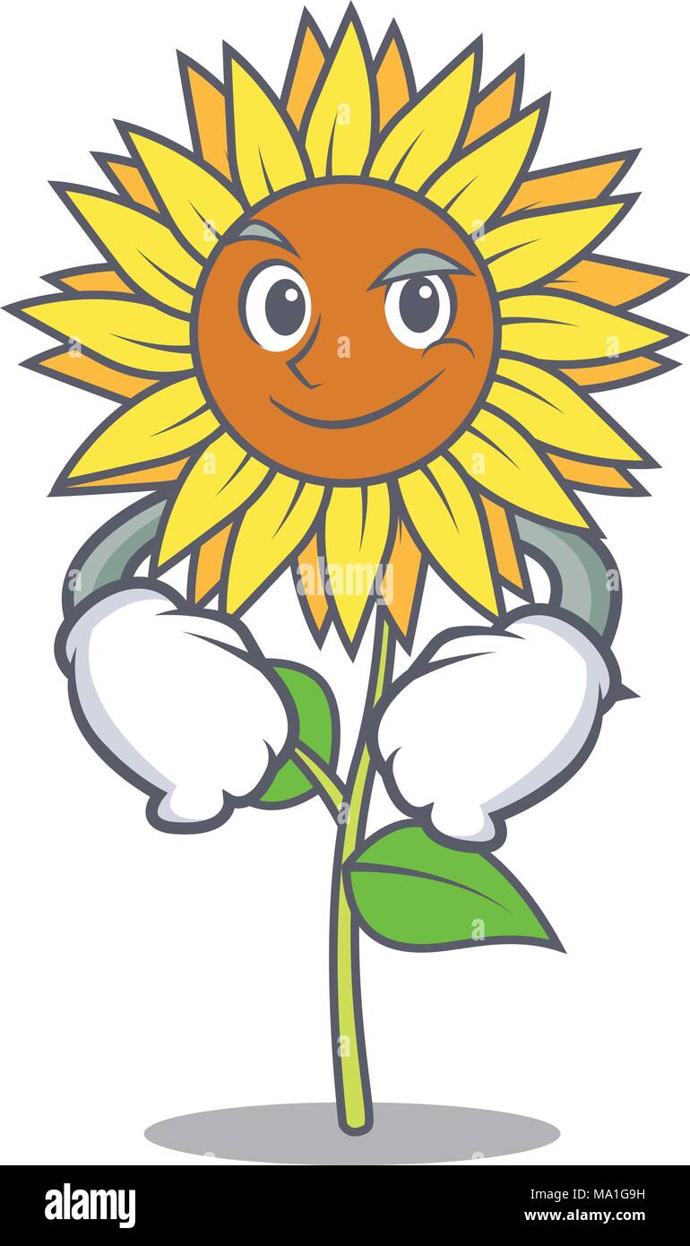 Sunflower with smiley face Stock Vector Images Alamy