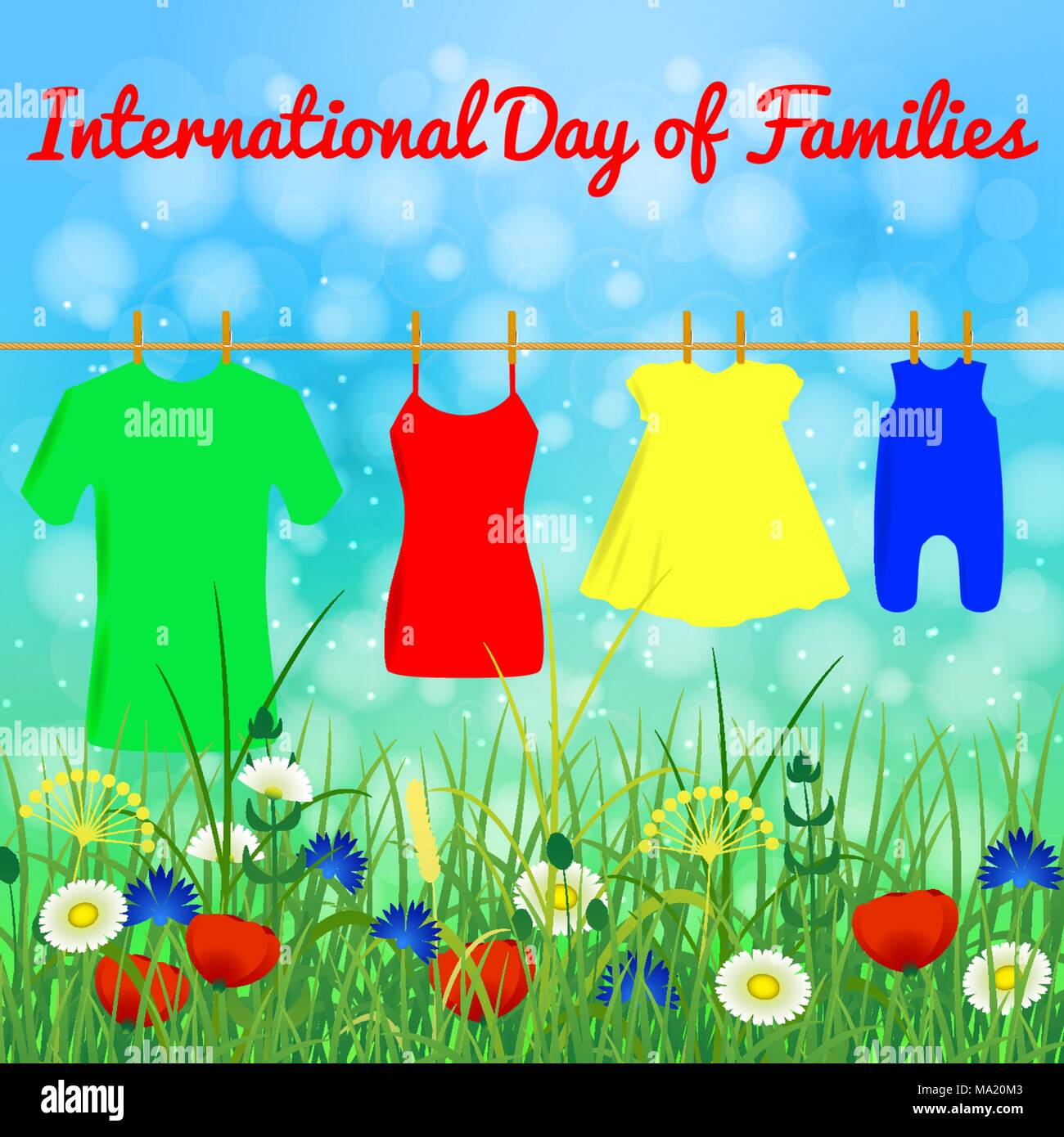 International Day of Families. Concept of a family of 4 people father
