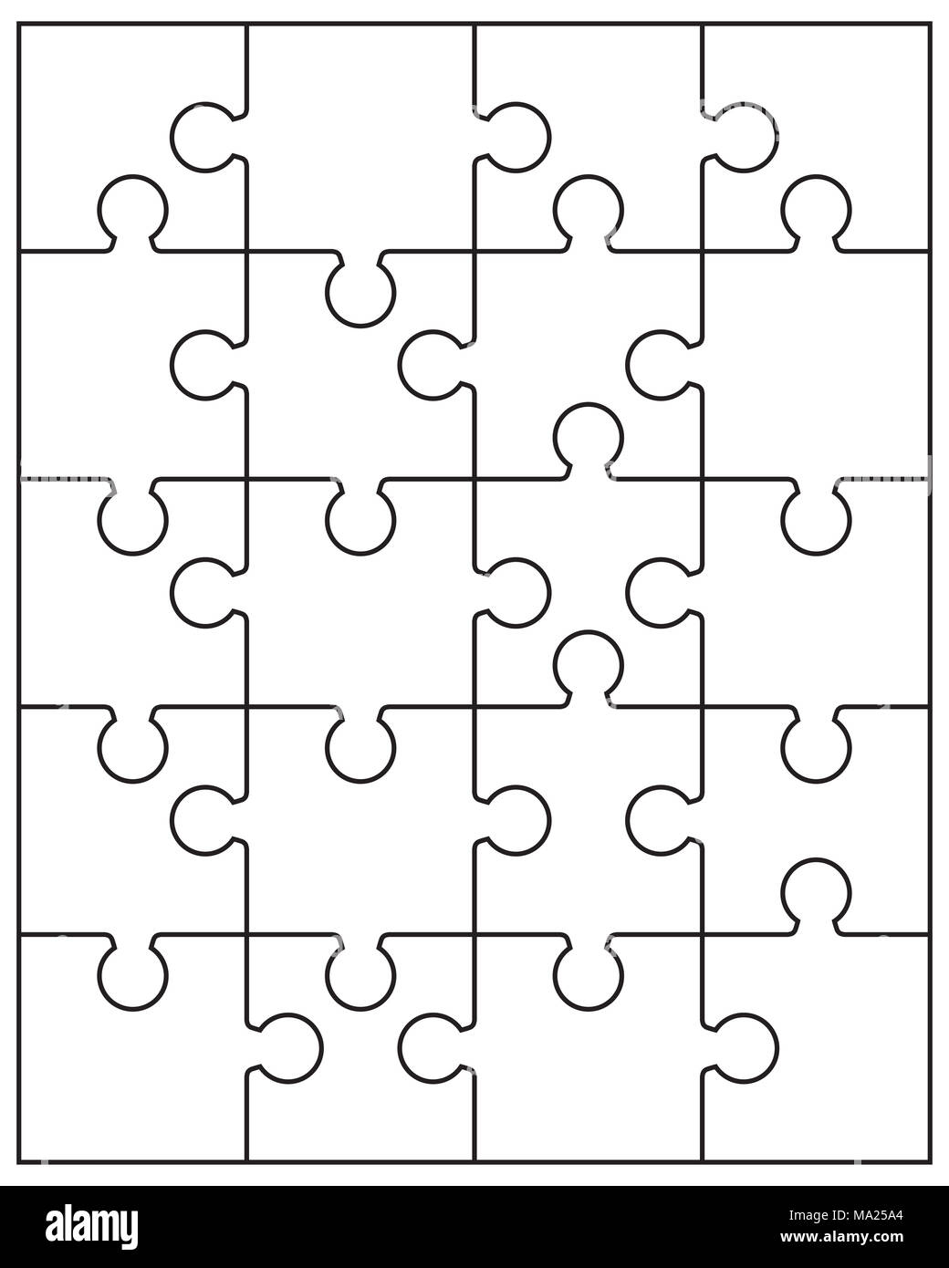 Illustration of separate parts of white puzzle Stock Photo - Alamy