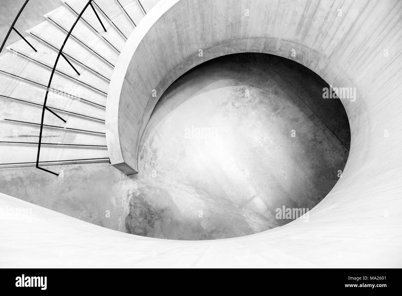The concrete spiral staircase in Tate Modern, London, England Stock Photo