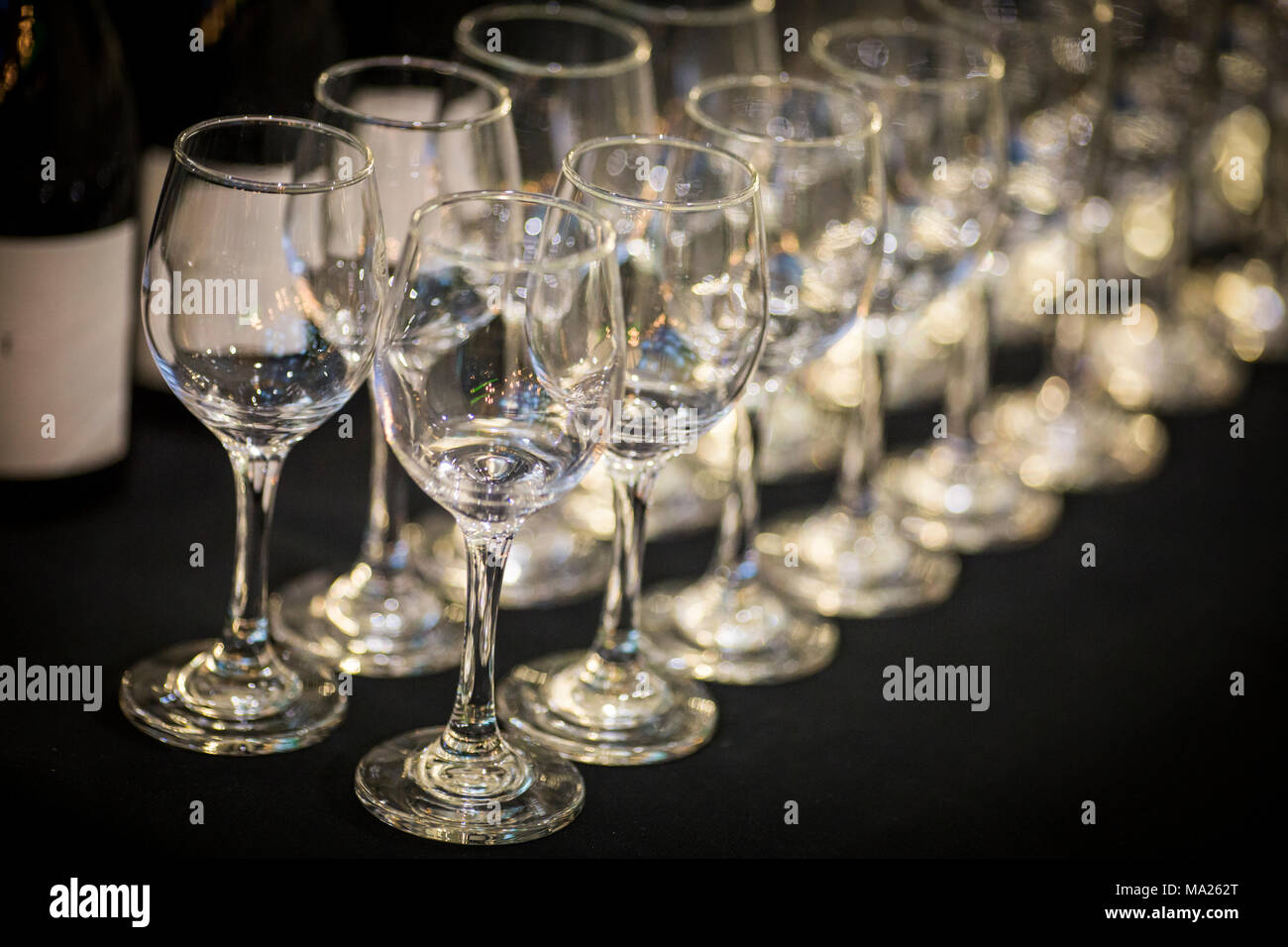 rows of wine glasses Stock Photo - Alamy