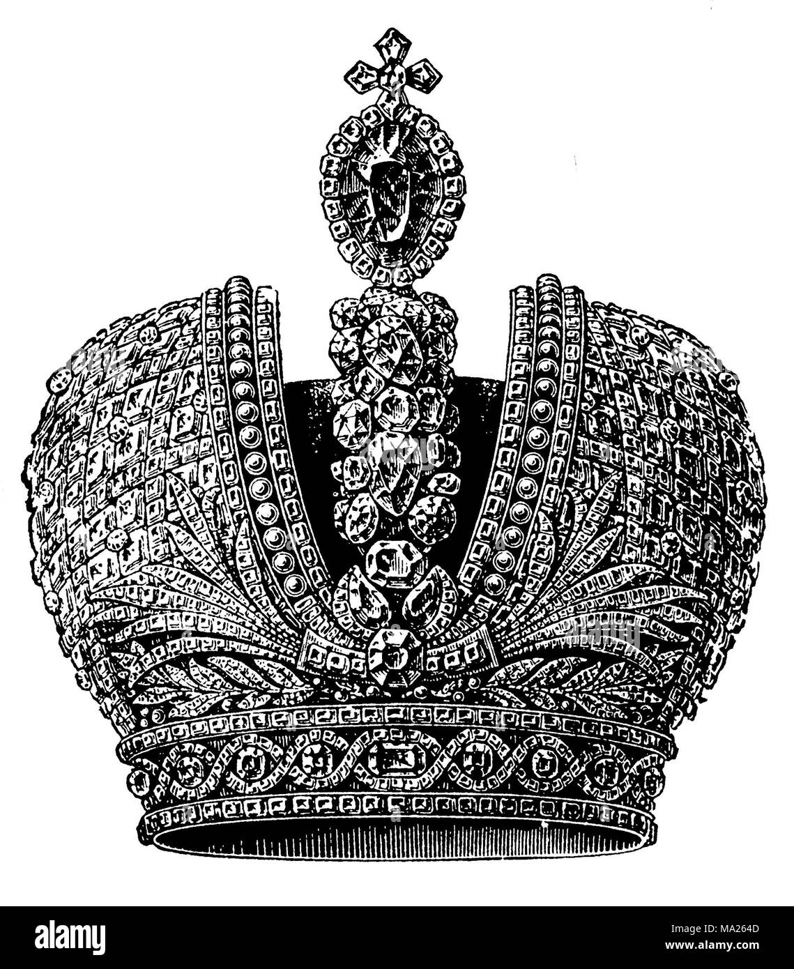 Russian Imperial Crown, 1891 Stock Photo