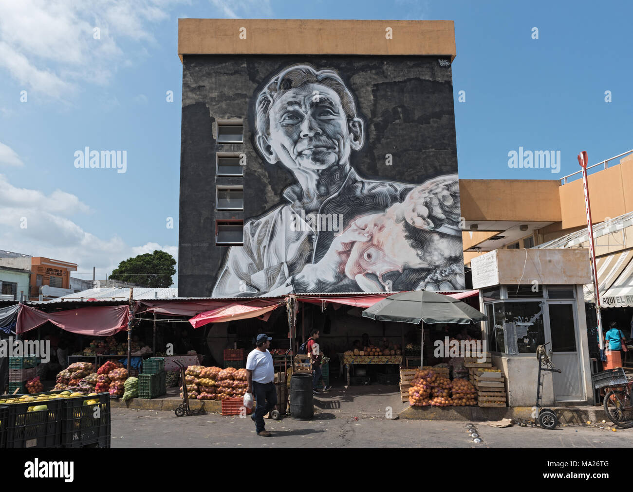 Street art at the Mercado Principal at San Francisco de Campeche, Mexico Stock Photo