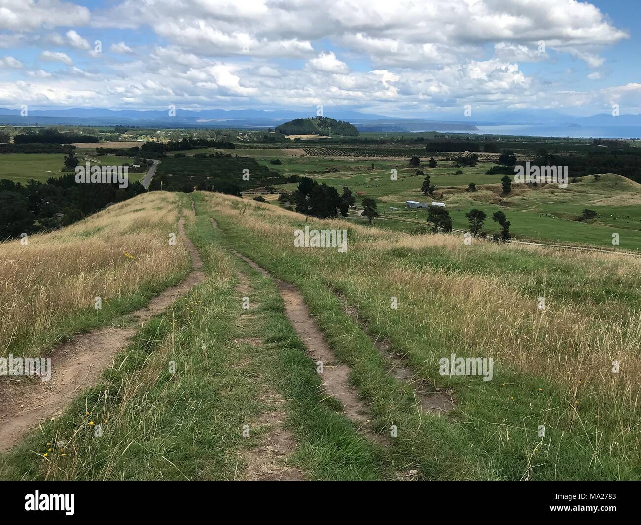 Vista of Taupo surrounds from Mount Tauhara Stock Photo