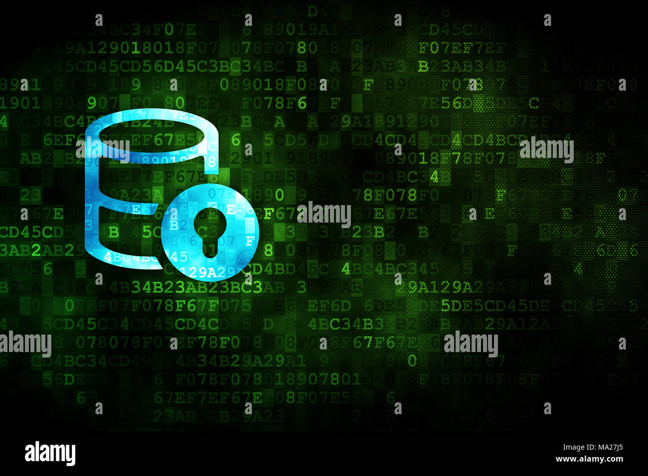 Database concept Database With Lock on digital background Stock Photo Alamy