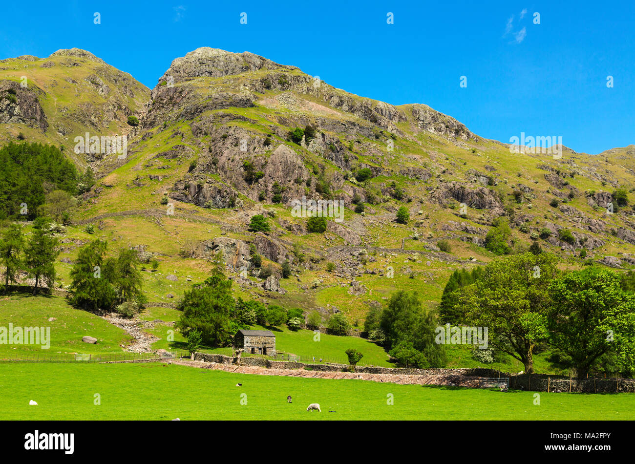 The Langdale Valley in the Lake District in Cumbria Stock Photo