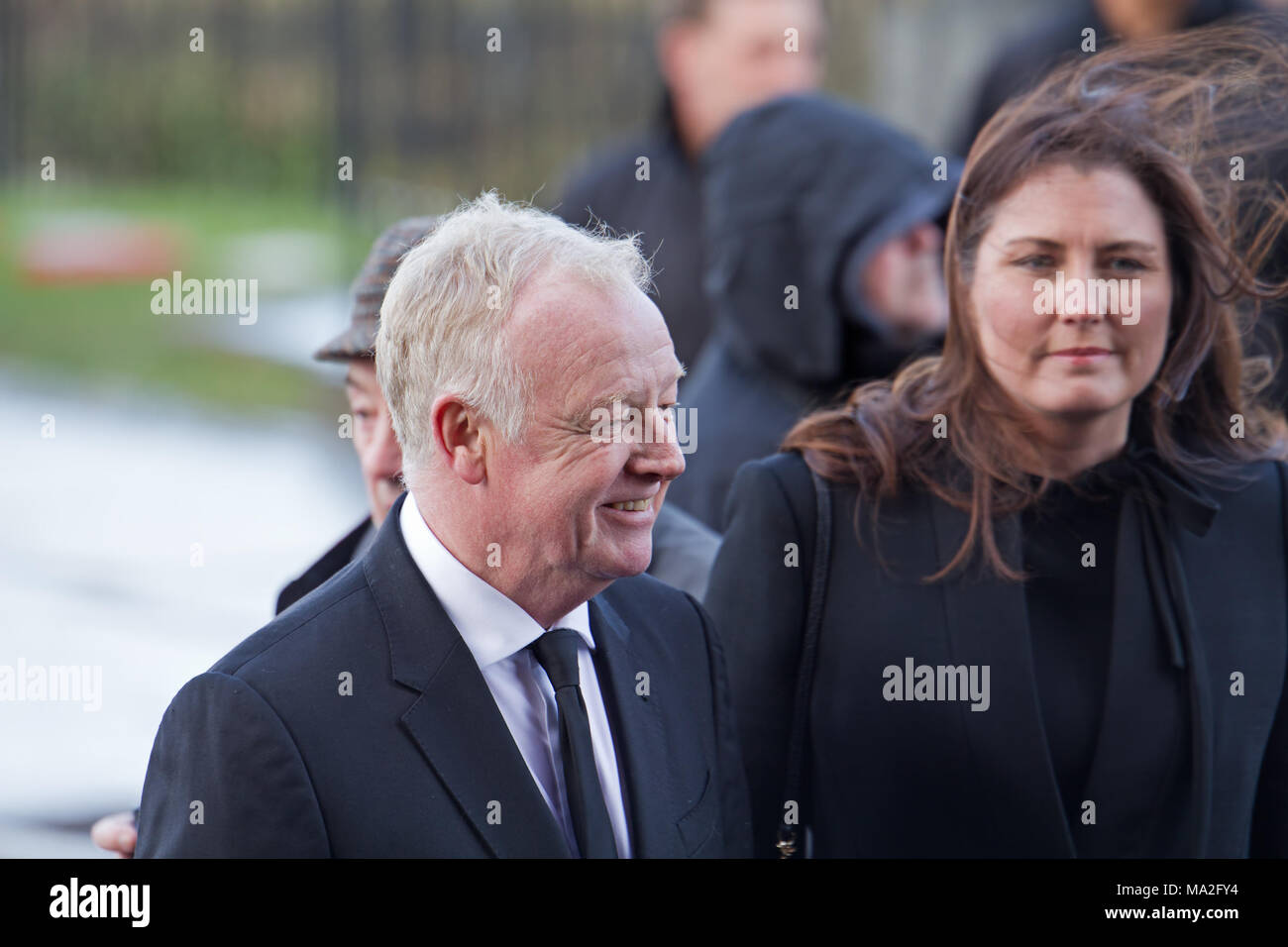 Liverpool comedian and broadcaster Les Dennis photographed in 2018 at the funeral of Ken Dodd in Liverpool. Stock Photo