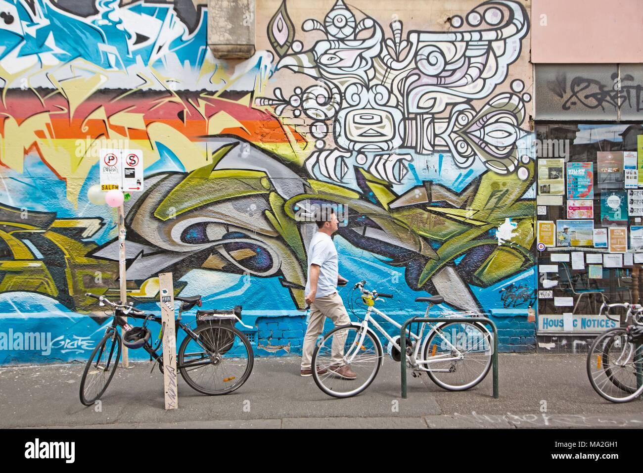 Graffiti in the hipster quarter Collingwood, Melbourne, Australia Stock Photo