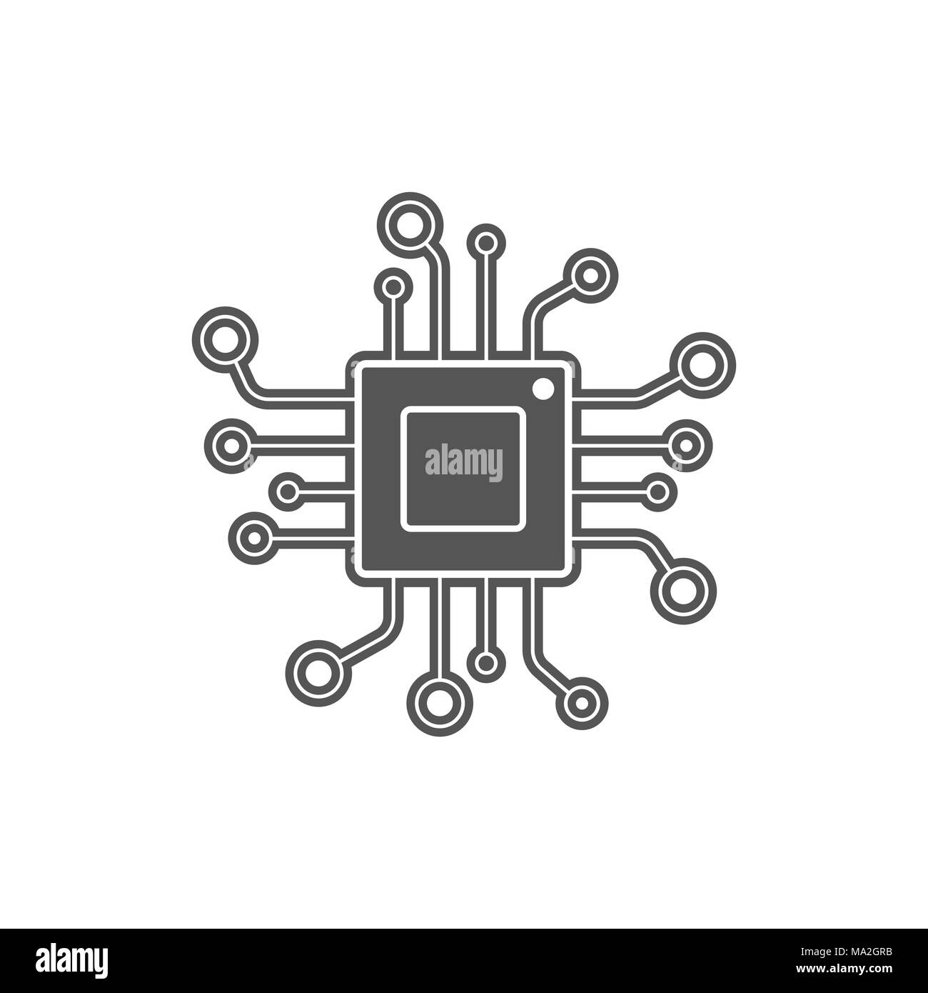 WebProcessor vector icon for websites and mobile minimalistic flat design. Mini CPU Icon Flat Style. Mobile CPU Vector. Phone CPU Illustration. Basic CPU Stock Vector