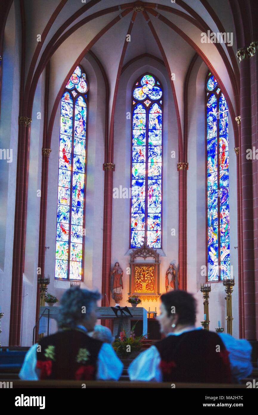 The Marc Chagall window in St. Stephan's, Mainz, Germany Stock Photo - Alamy