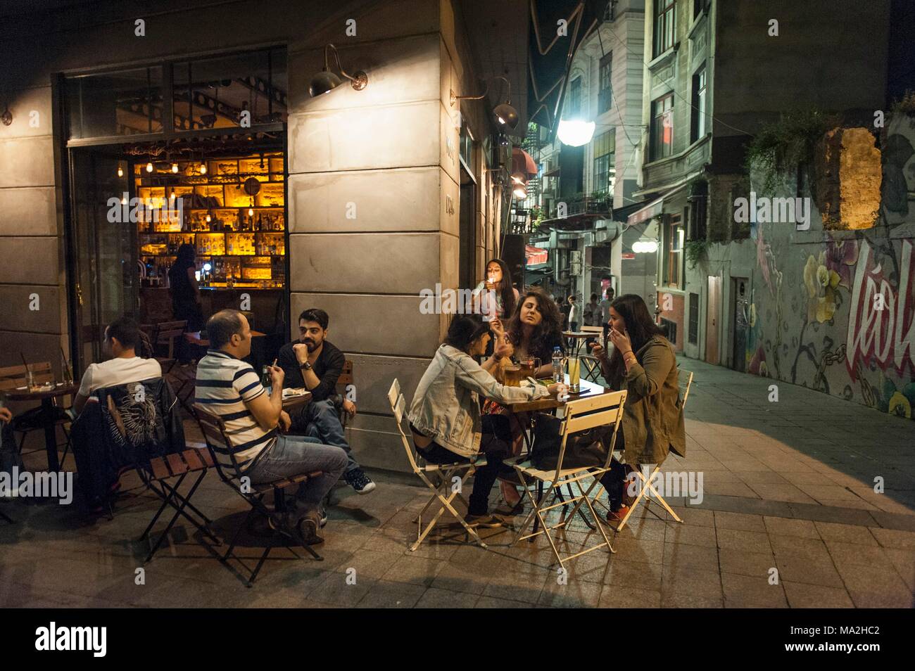 Young people in a cafe in Istanbul Stock Photo