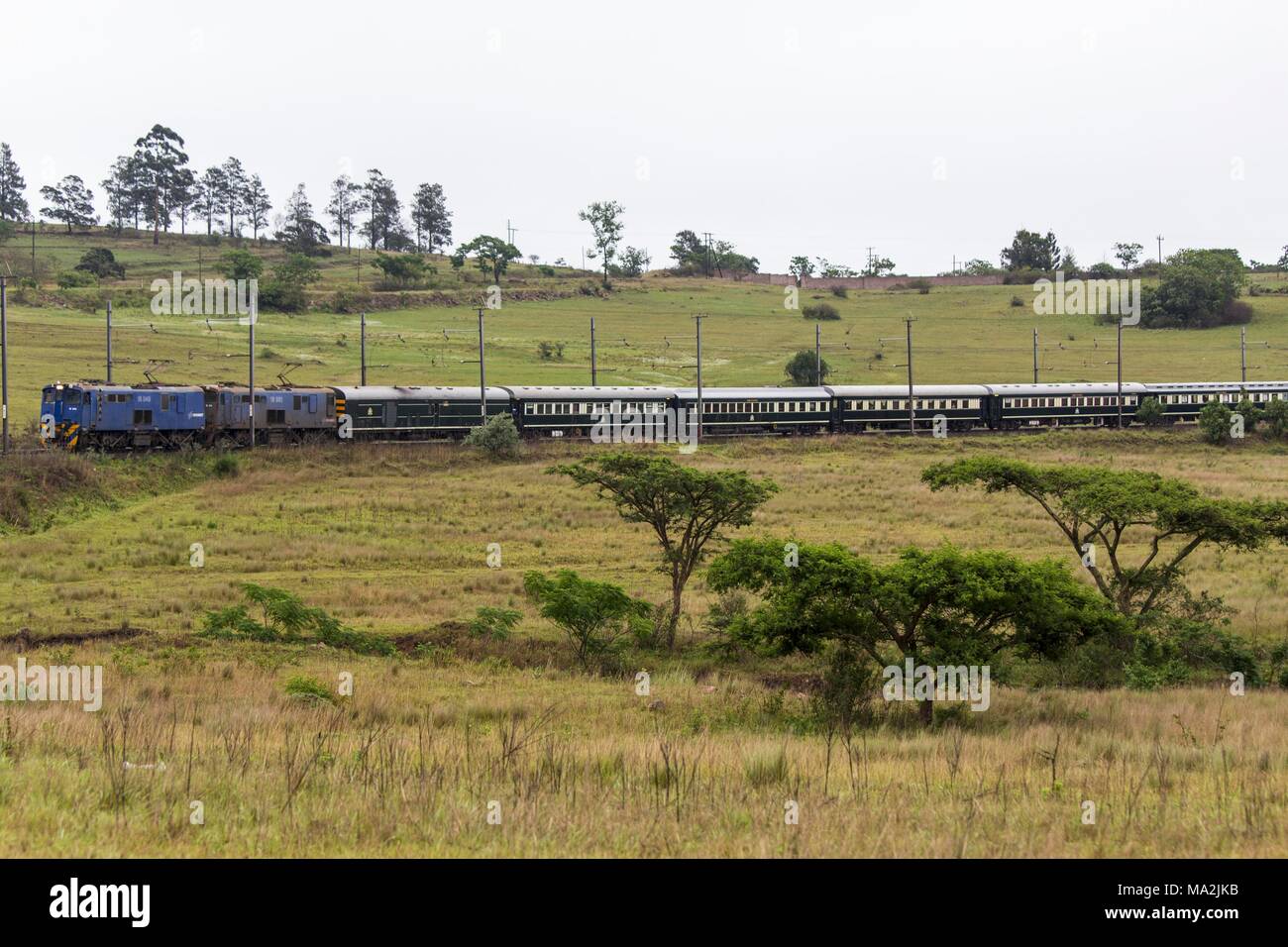 The luxury train Rovos Rail on the journey from Durban to Pretoria