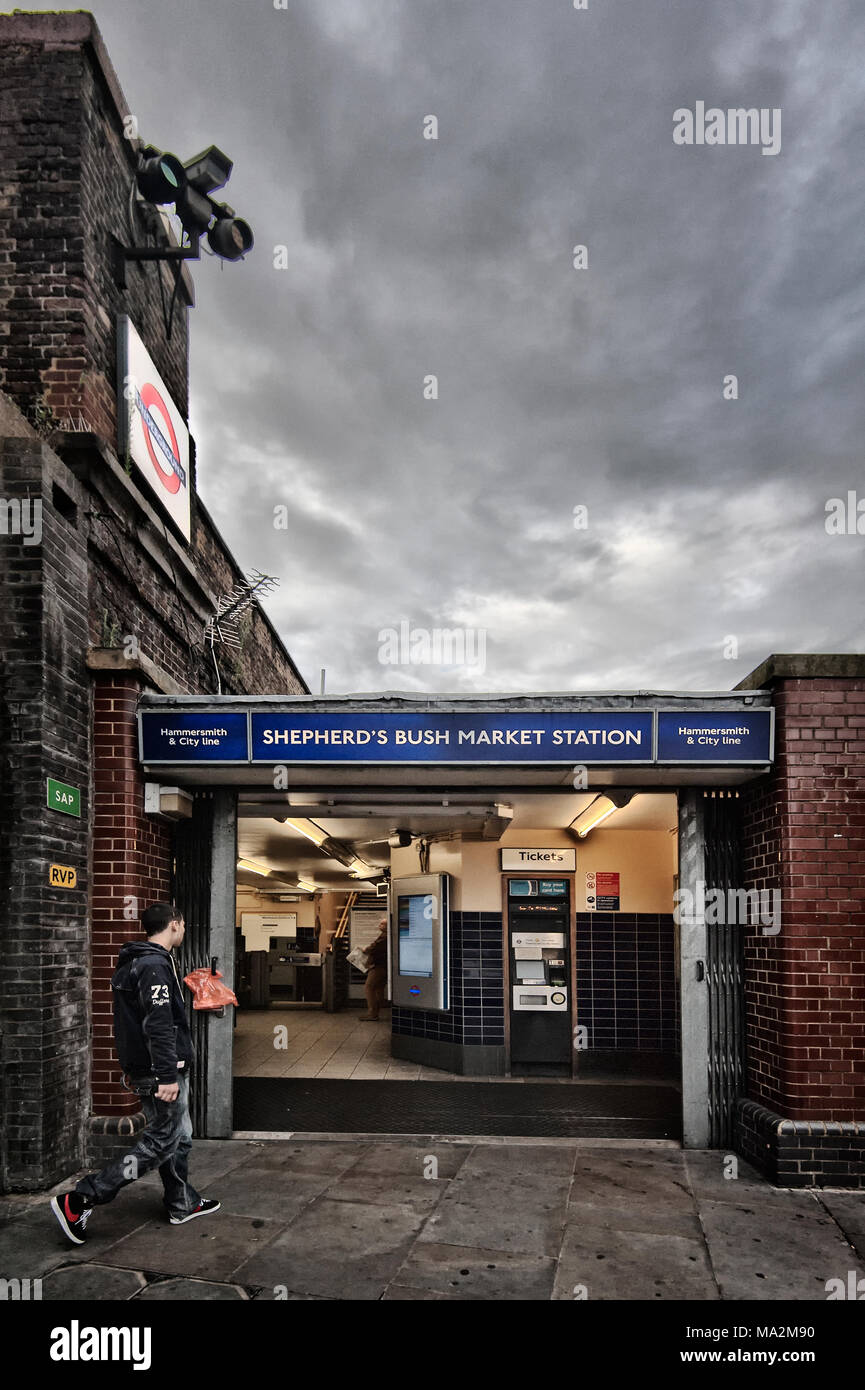 London Underground Tube Station: Shepherd's Bush Market Stock Photo