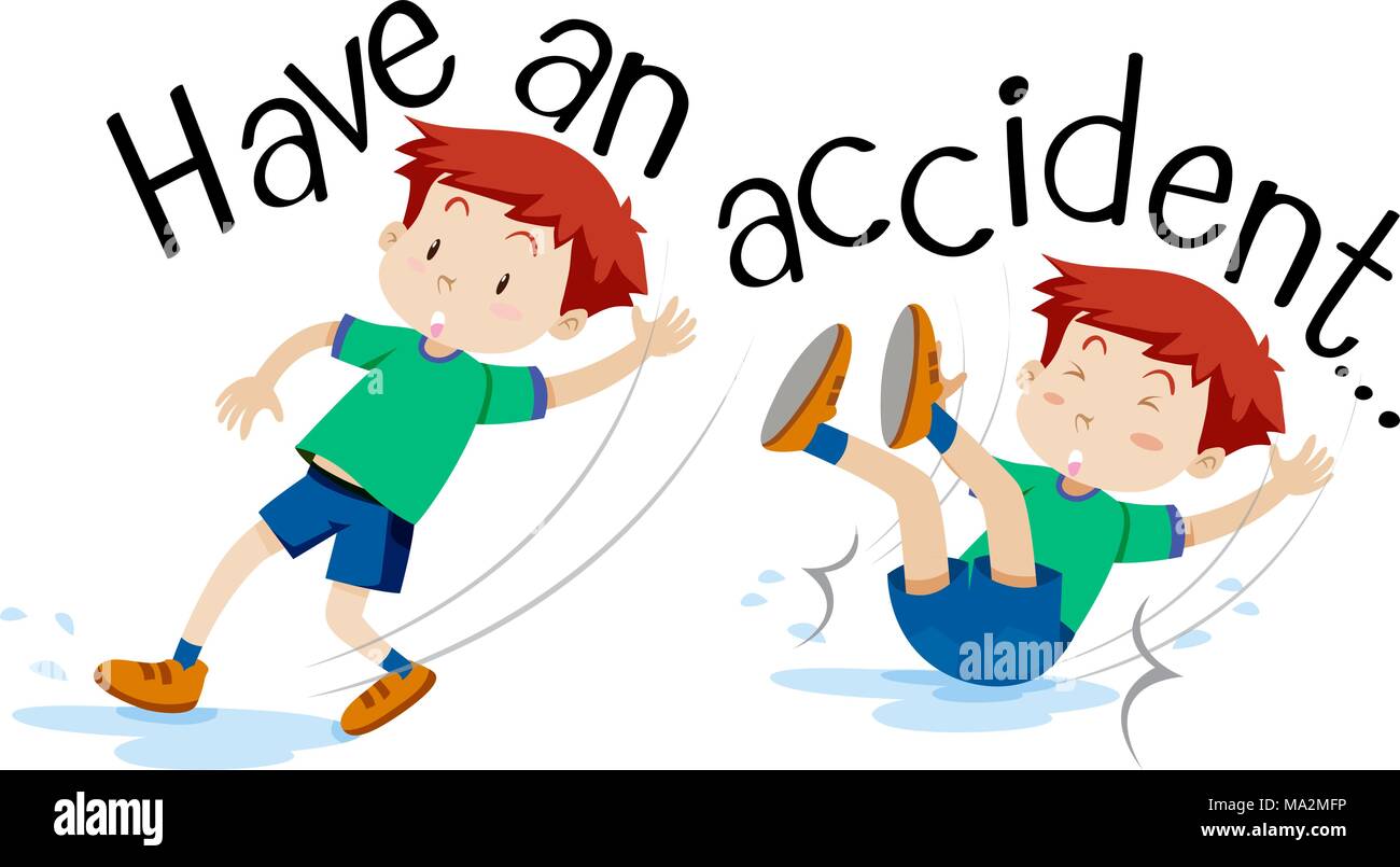 English phrase for have an accident illustration Stock Vector