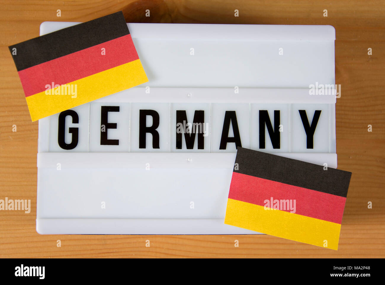 Lightbox with the german flag Stock Photo