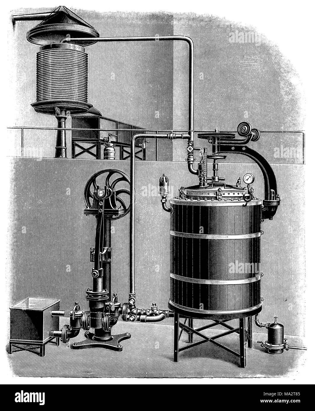 Ahlborn's high pressure pasteurizer Stock Photo