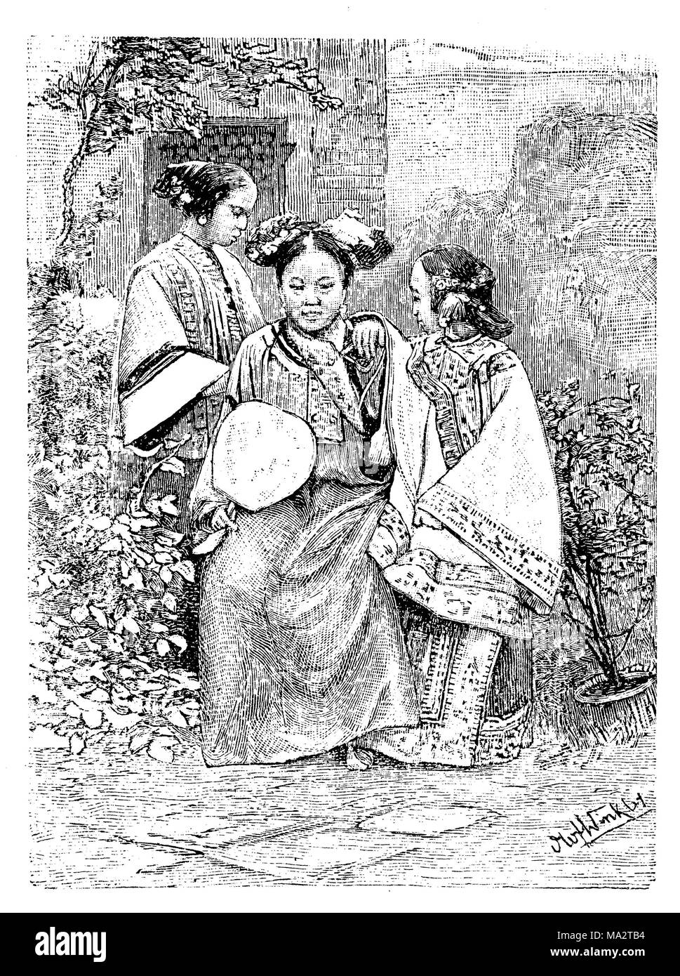 Mandschu woman Stock Photo