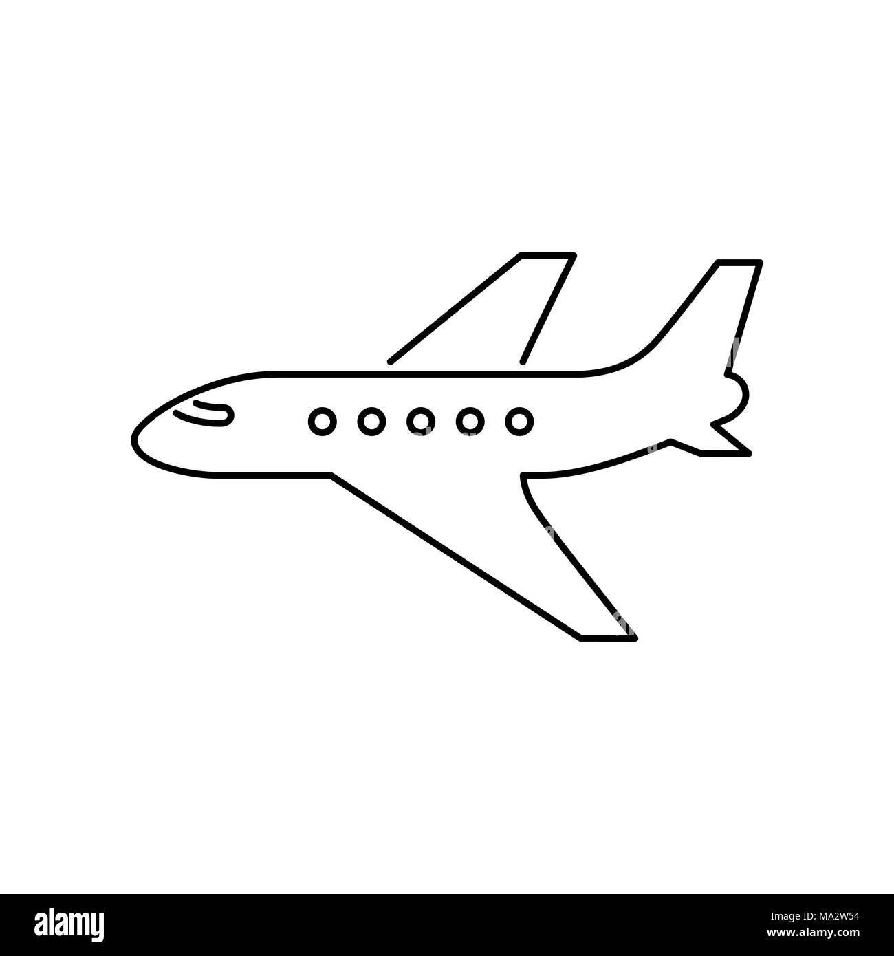 Plane icon simple flat vector illustration. Stock Vector