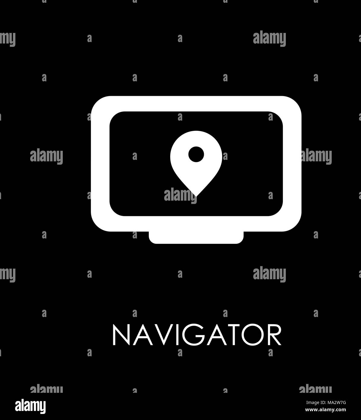 Navigator icon symbol flat style vector illustration. Stock Vector