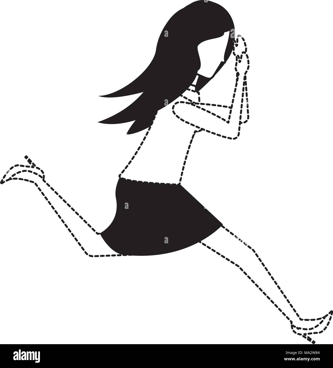 avatar businesswoman running over white background, vector illustration ...