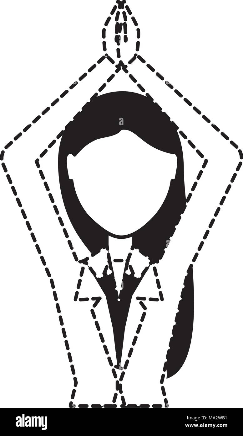 Avatar Businesswoman With Arms Up Over White Background Vector