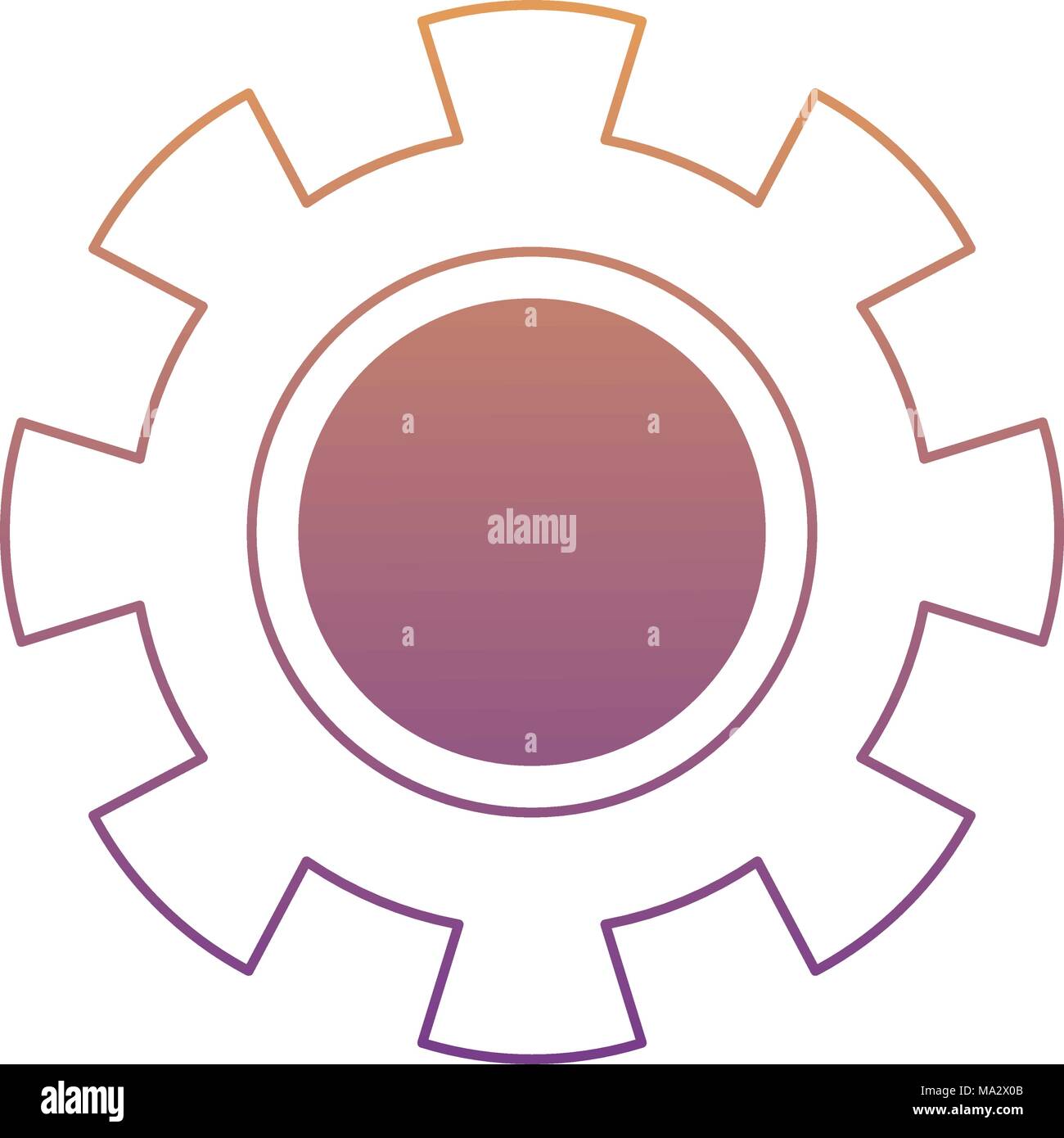 gear wheel icon over white background, colorful design, vector ...