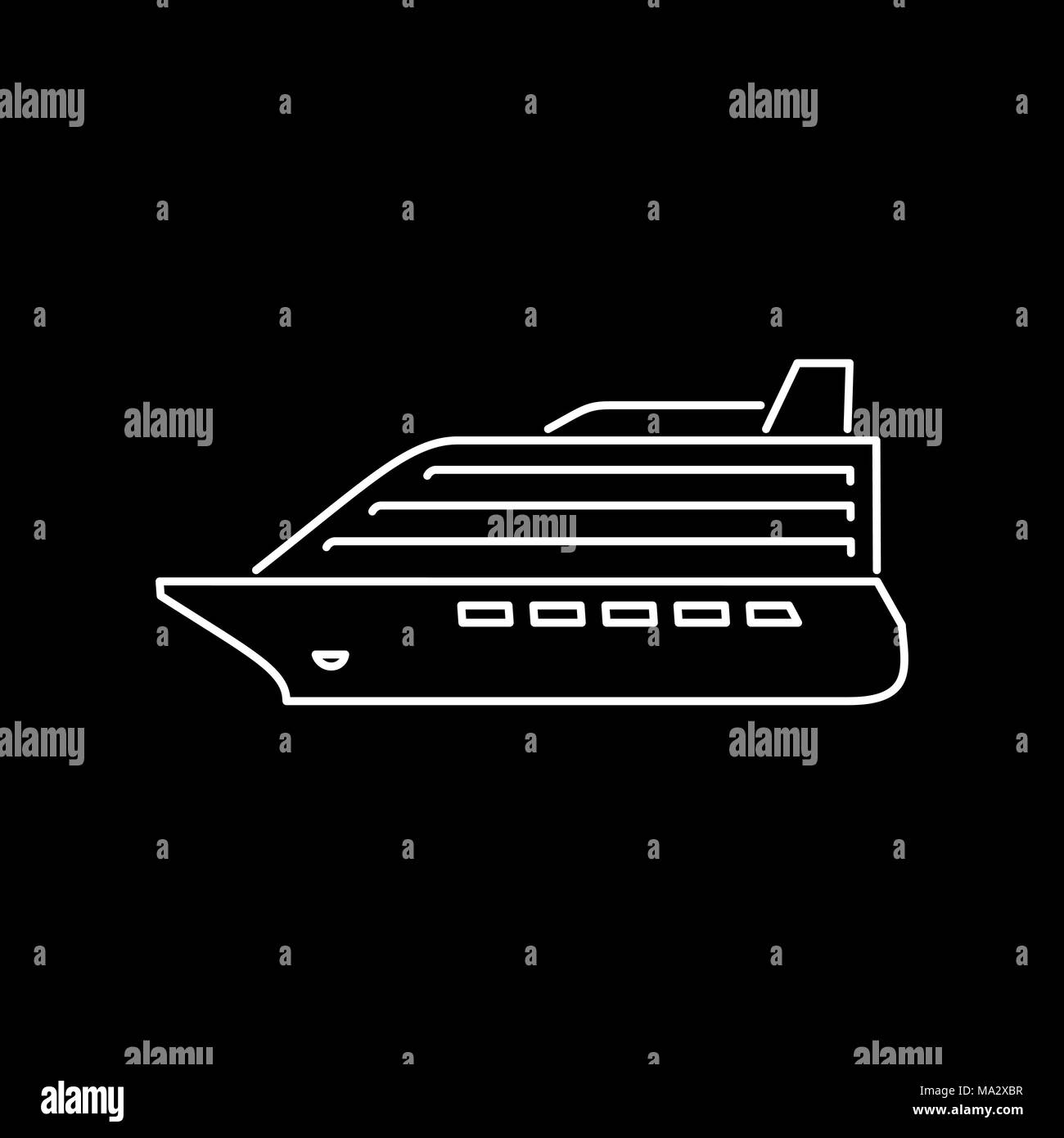 Cruise liner icon simple flat vector illustration. Stock Vector