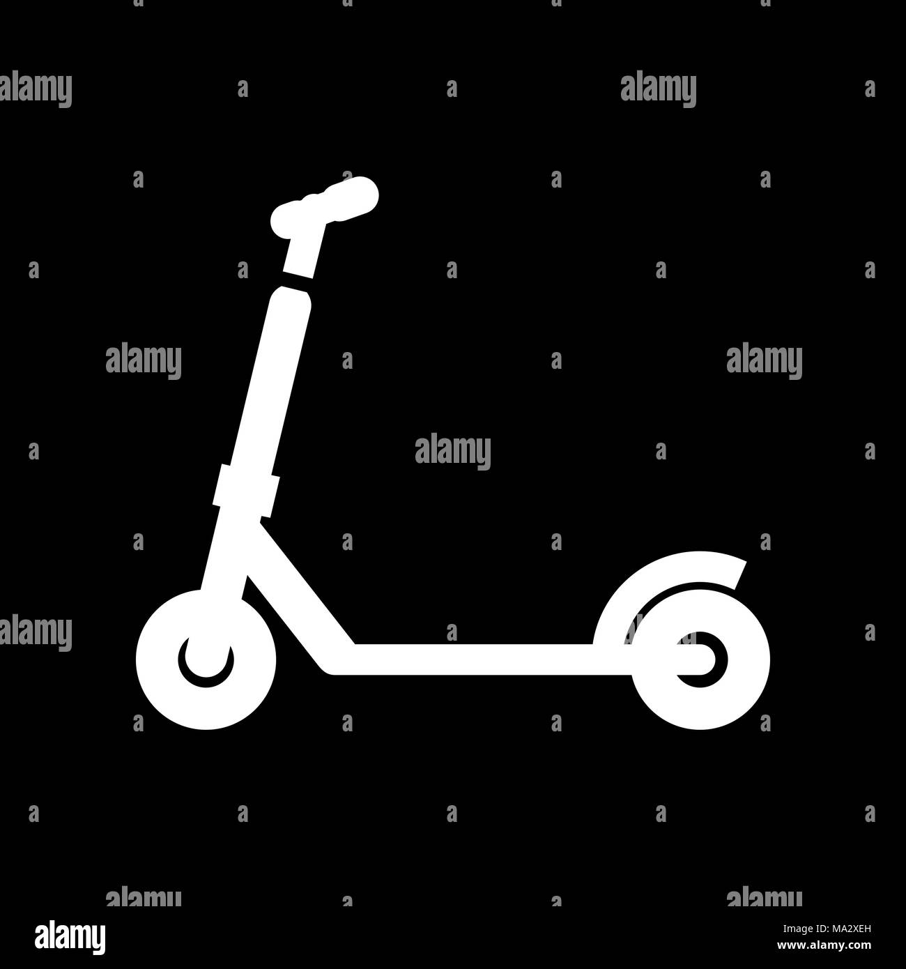 Kick scooter icon simple flat vector illustration. Stock Vector