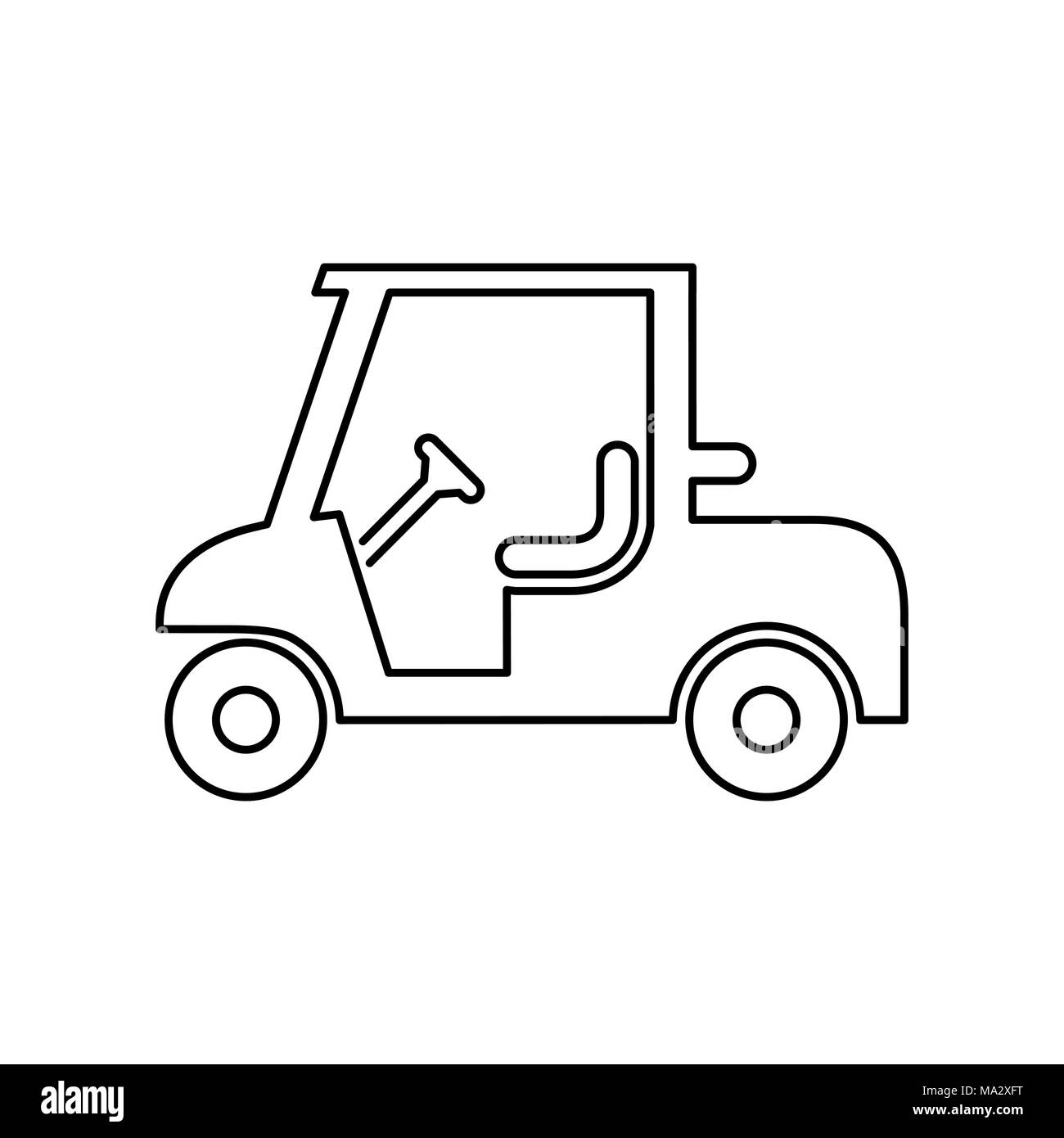 Golf car icon simple flat vector illustration. Stock Vector