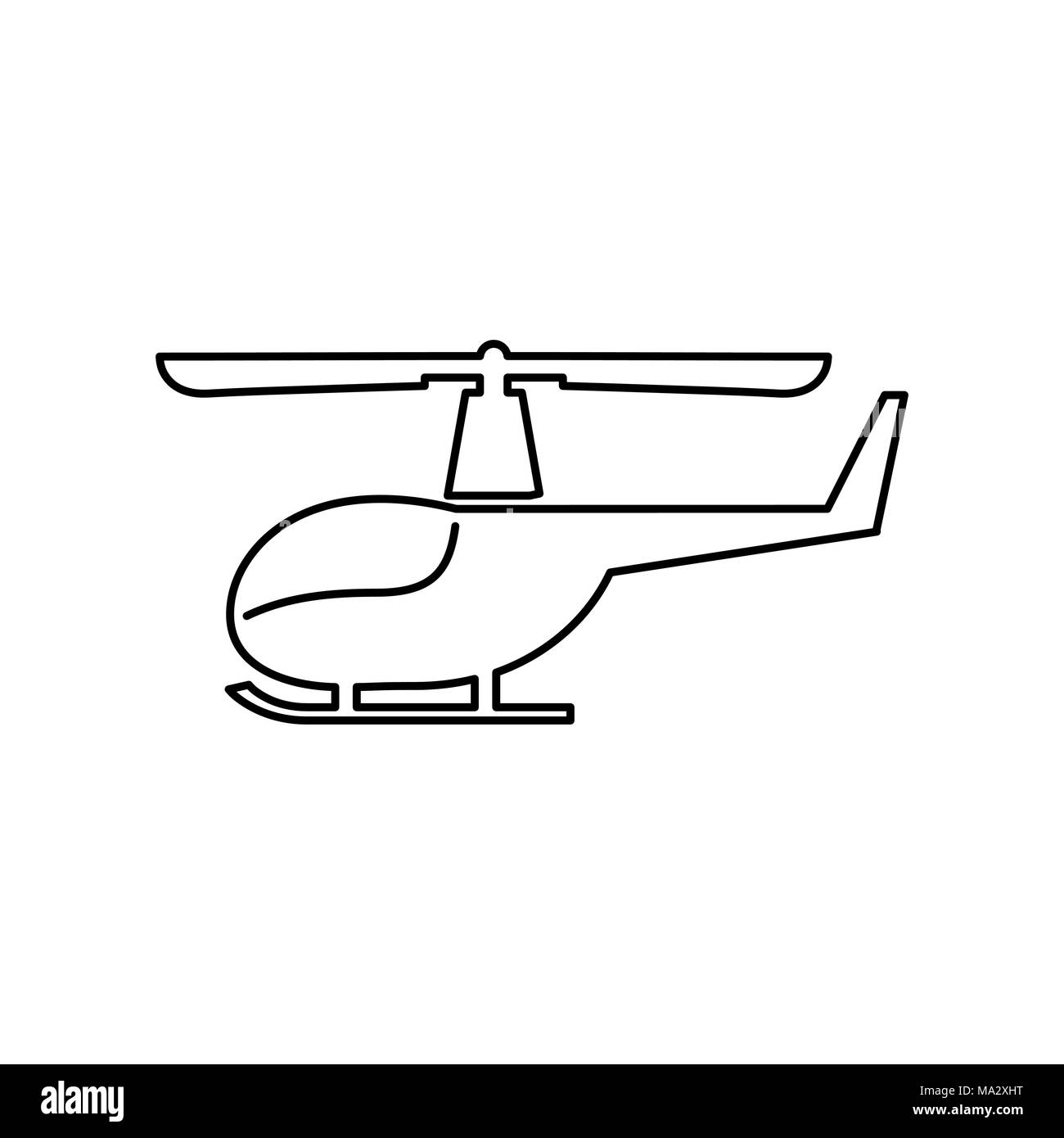 Helicopter icon simple flat vector illustration. Stock Vector