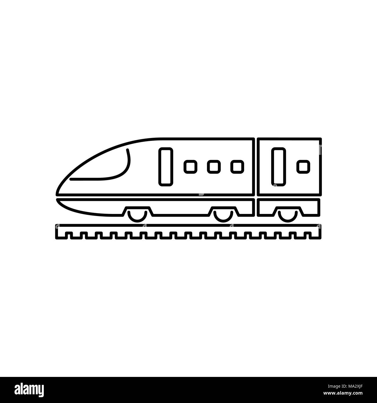 Train icon simple flat vector illustration. Speed train sign. Stock Vector