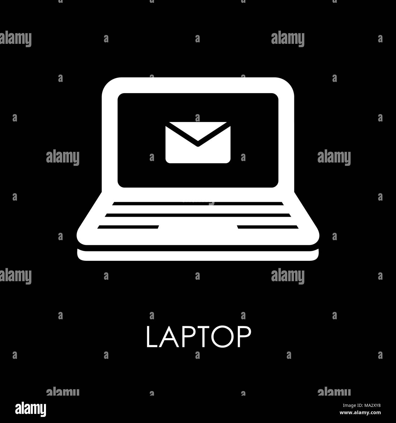 Laptop icon symbol flat style vector illustration. Stock Vector