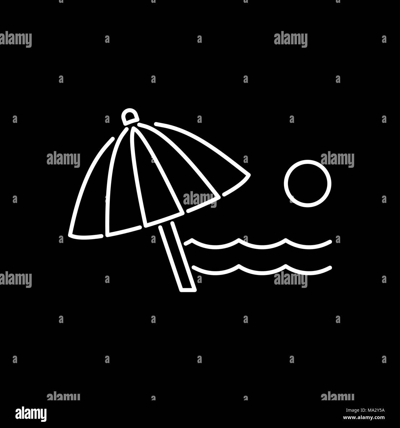 Beach umbrella icon. Beach and vacation icon vector illustration Stock ...