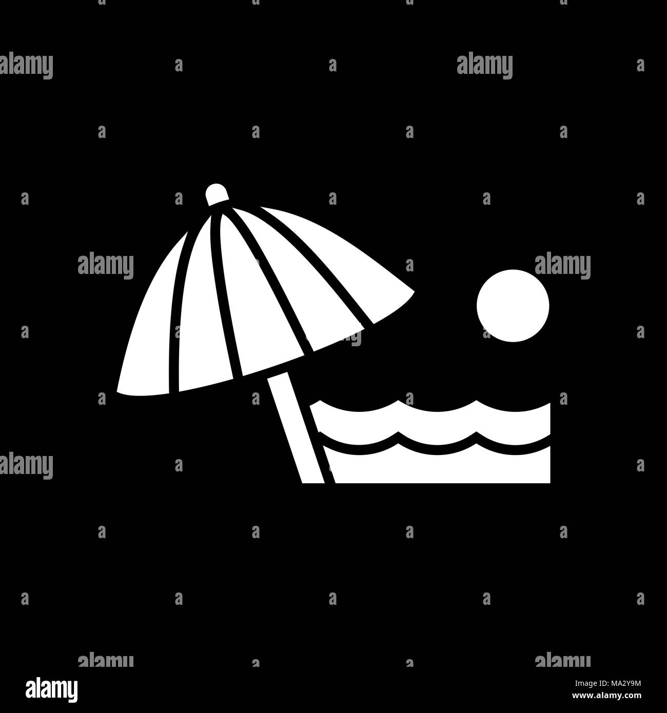 Beach umbrella icon. Beach and vacation icon vector illustration Stock ...