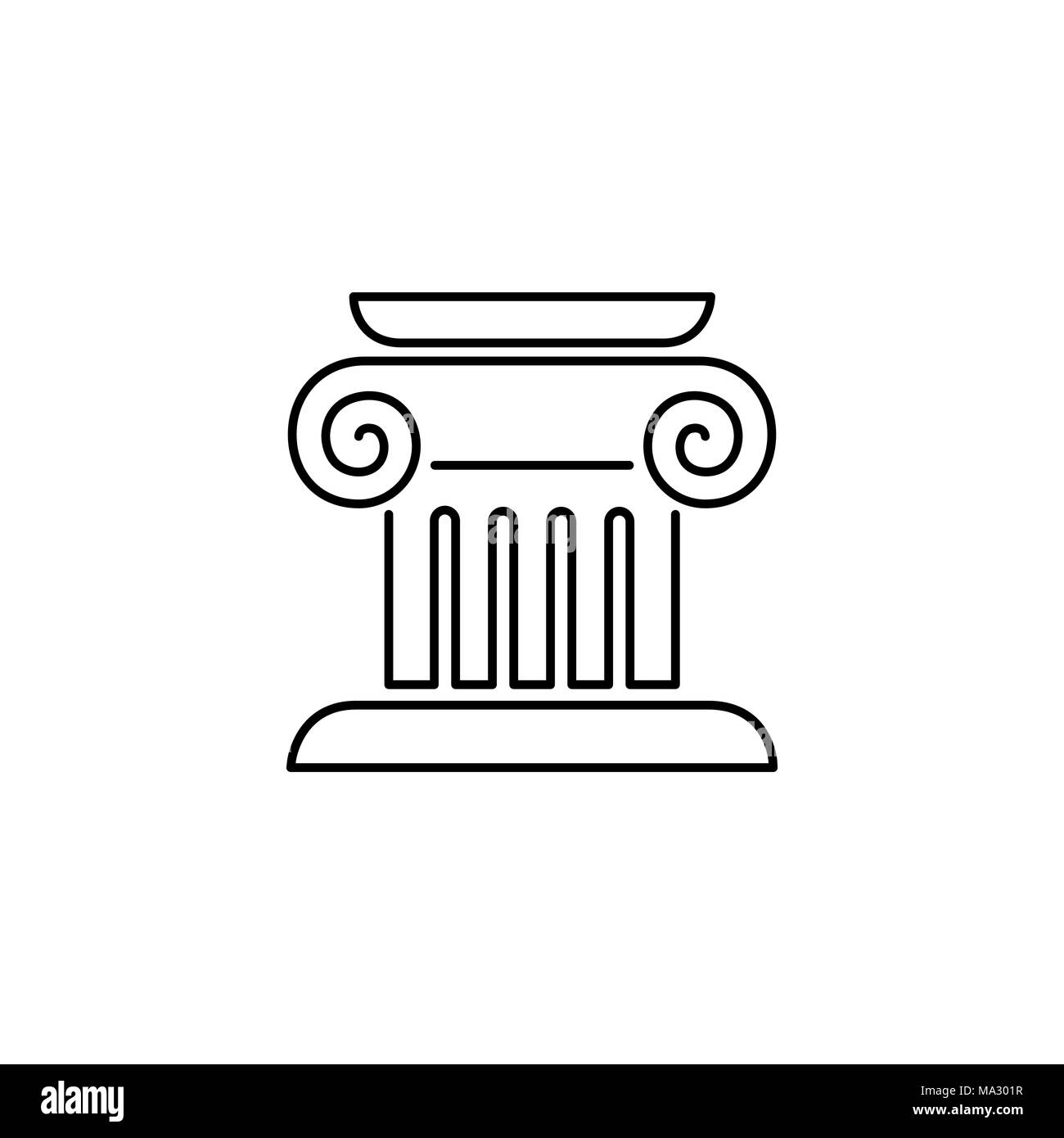 Column capital icon logo simple flat style illustration sign. Stock Vector