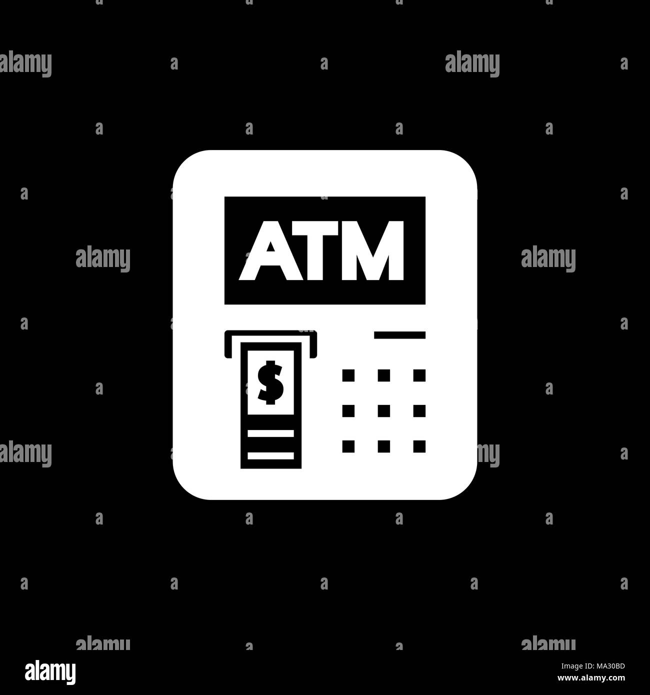 ATM icon flat style simple vector illustration. Stock Vector