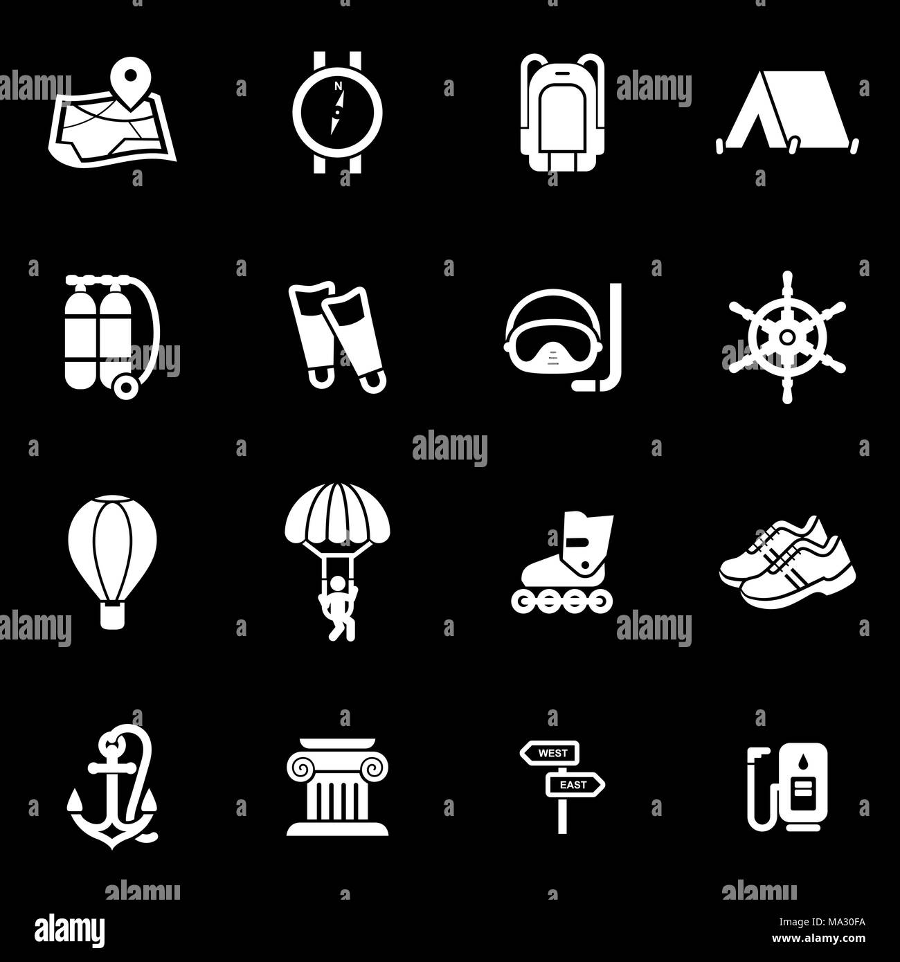 Travel and entertainment icon set vector illustration Stock Vector