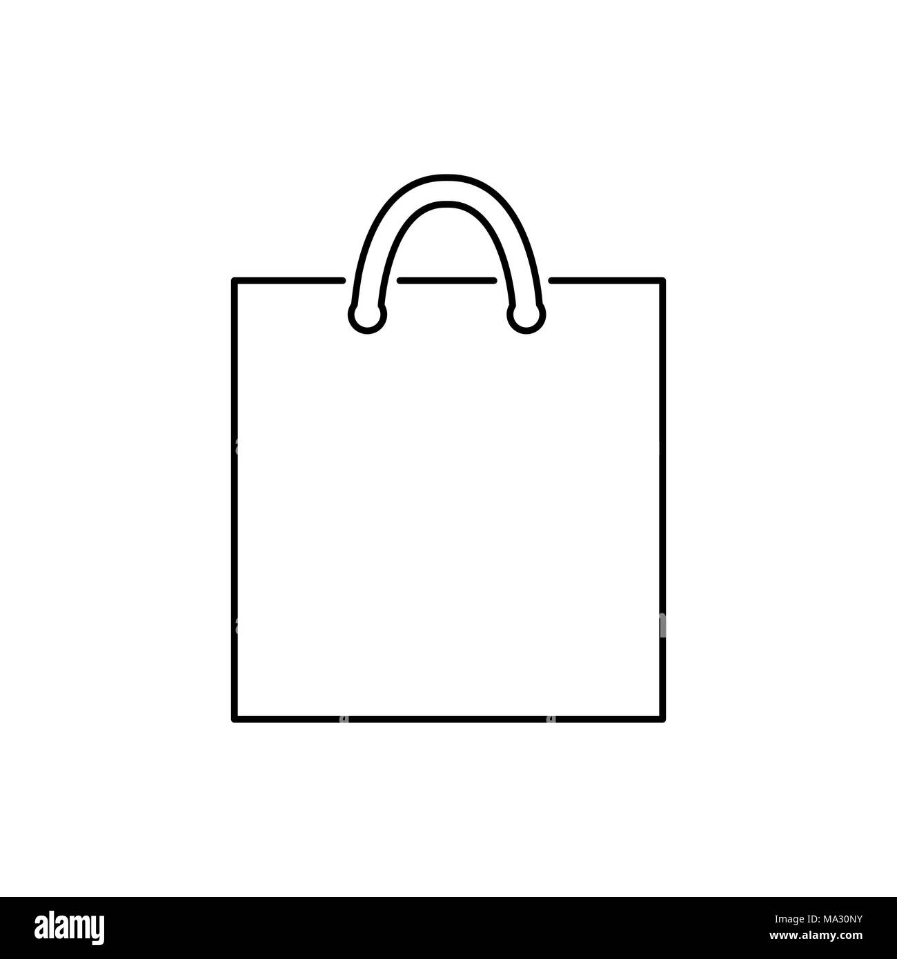 Paper bag icon flat simple vector illustration. Stock Vector