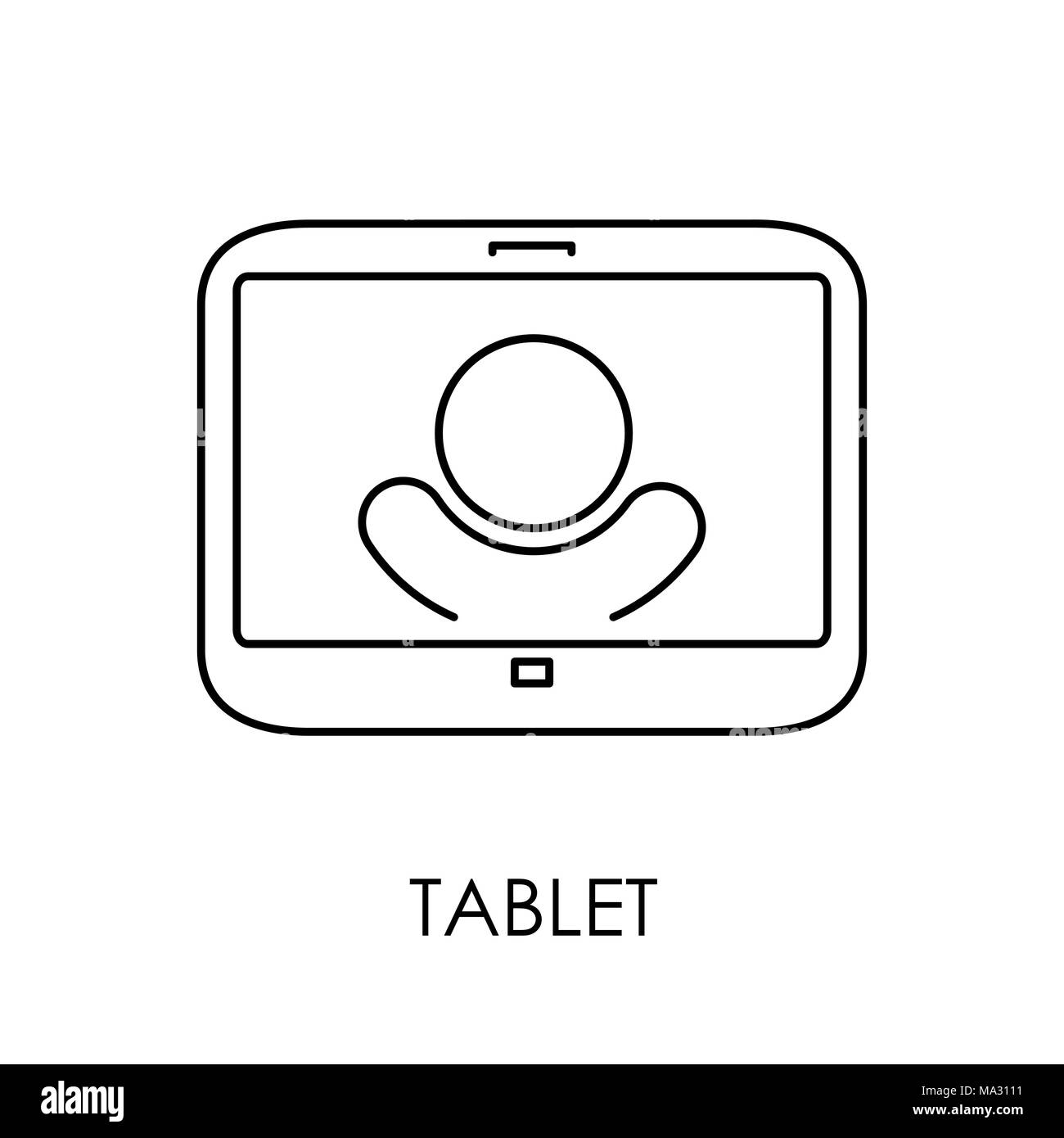 Tablet PC icon symbol flat style vector illustration Stock Vector Image