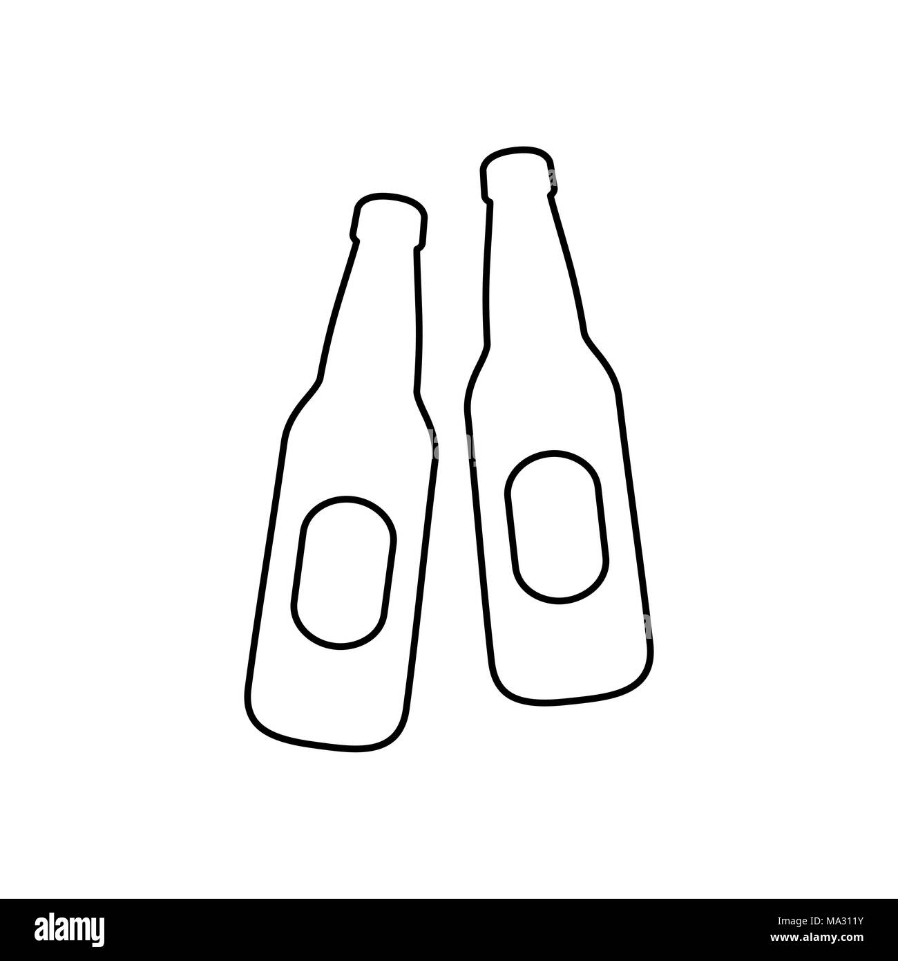 Beer Bootles Icon Simple Flat Style Vector Illustration Stock Vector Image Art Alamy