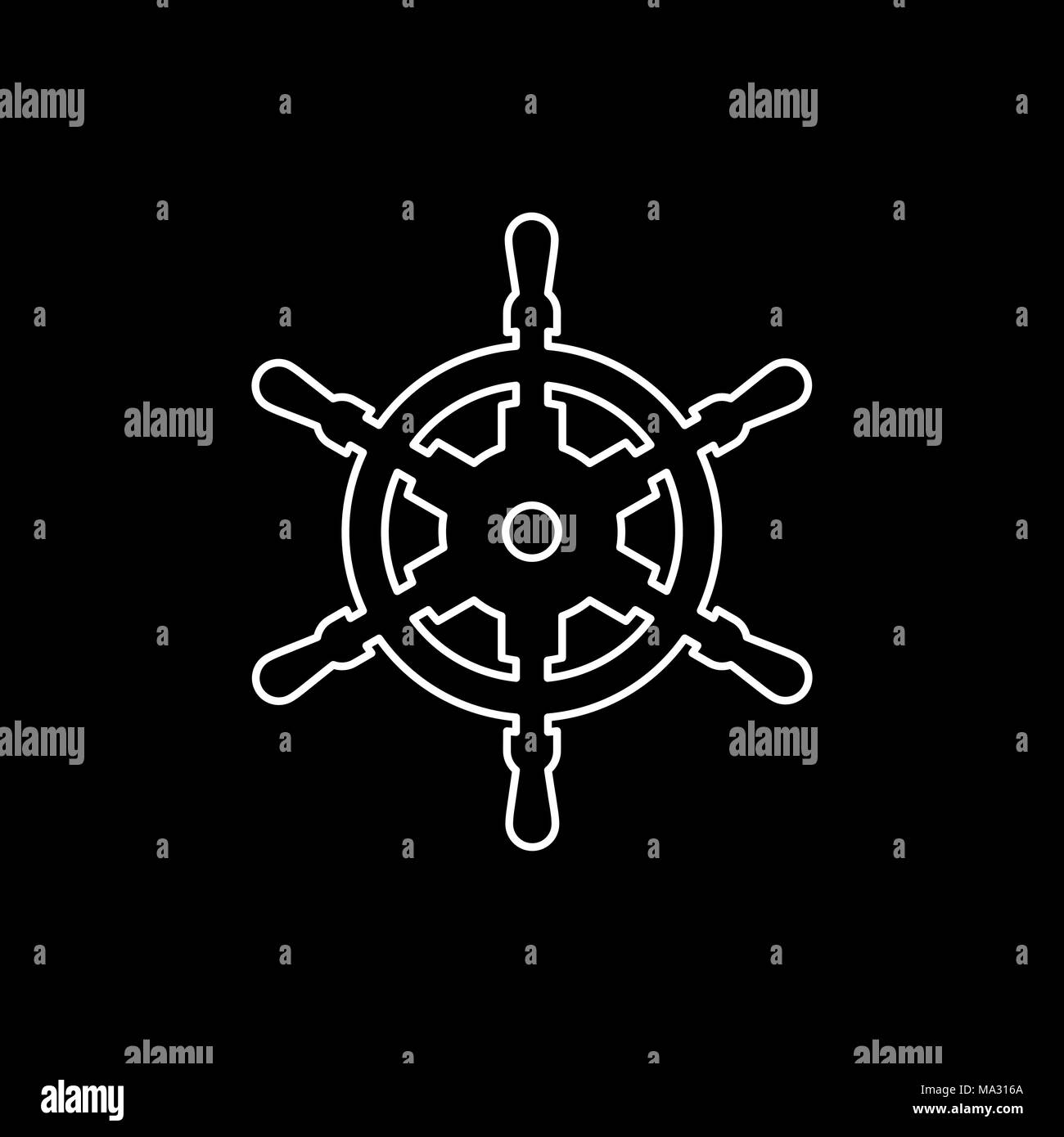 Yacht handwheel icon simple flat style illustration Stock Vector Image ...