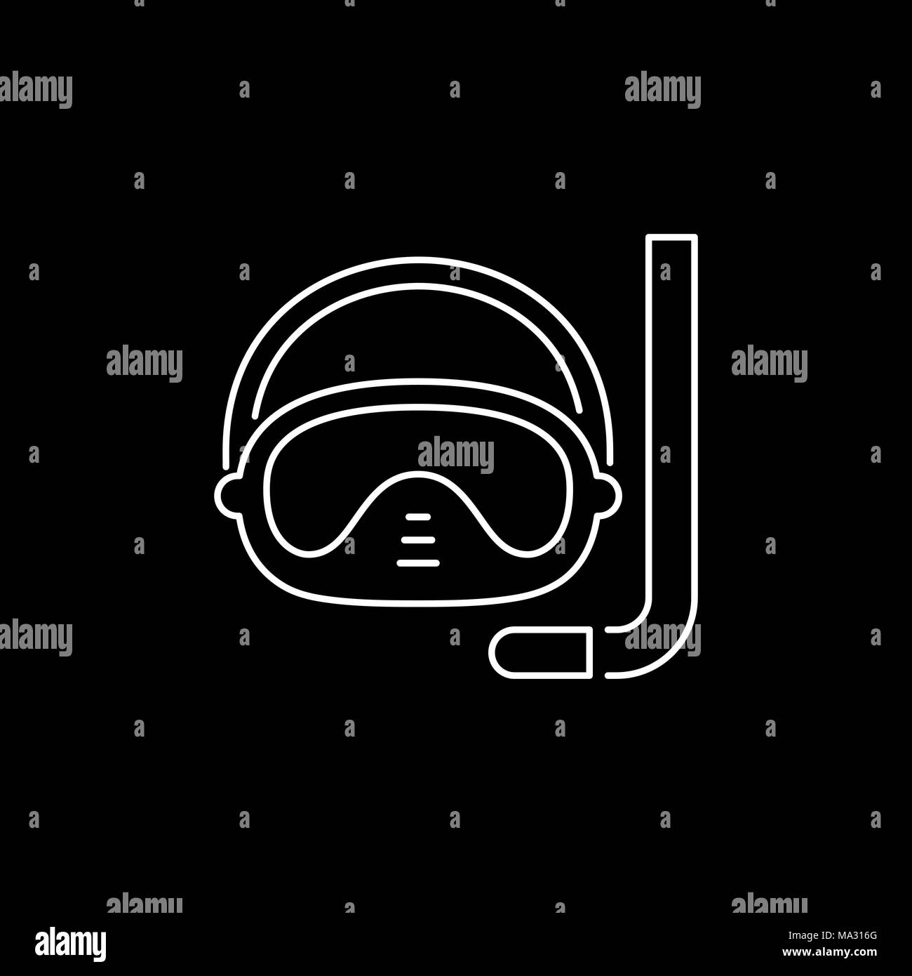 Diving mask icon simple flat style illustration Stock Vector Image ...