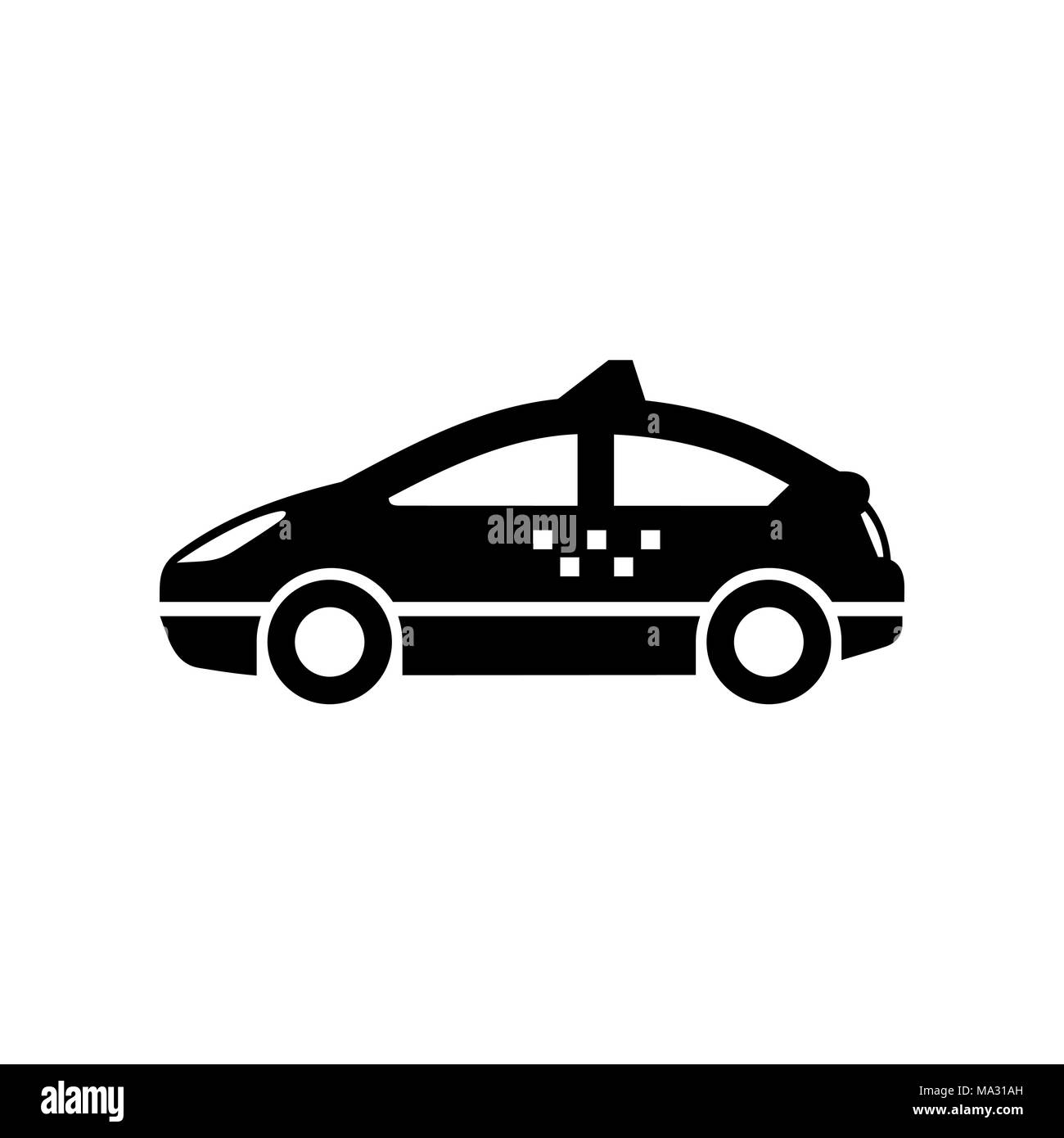 Taxi icon car simple flat vector illustration. Stock Vector