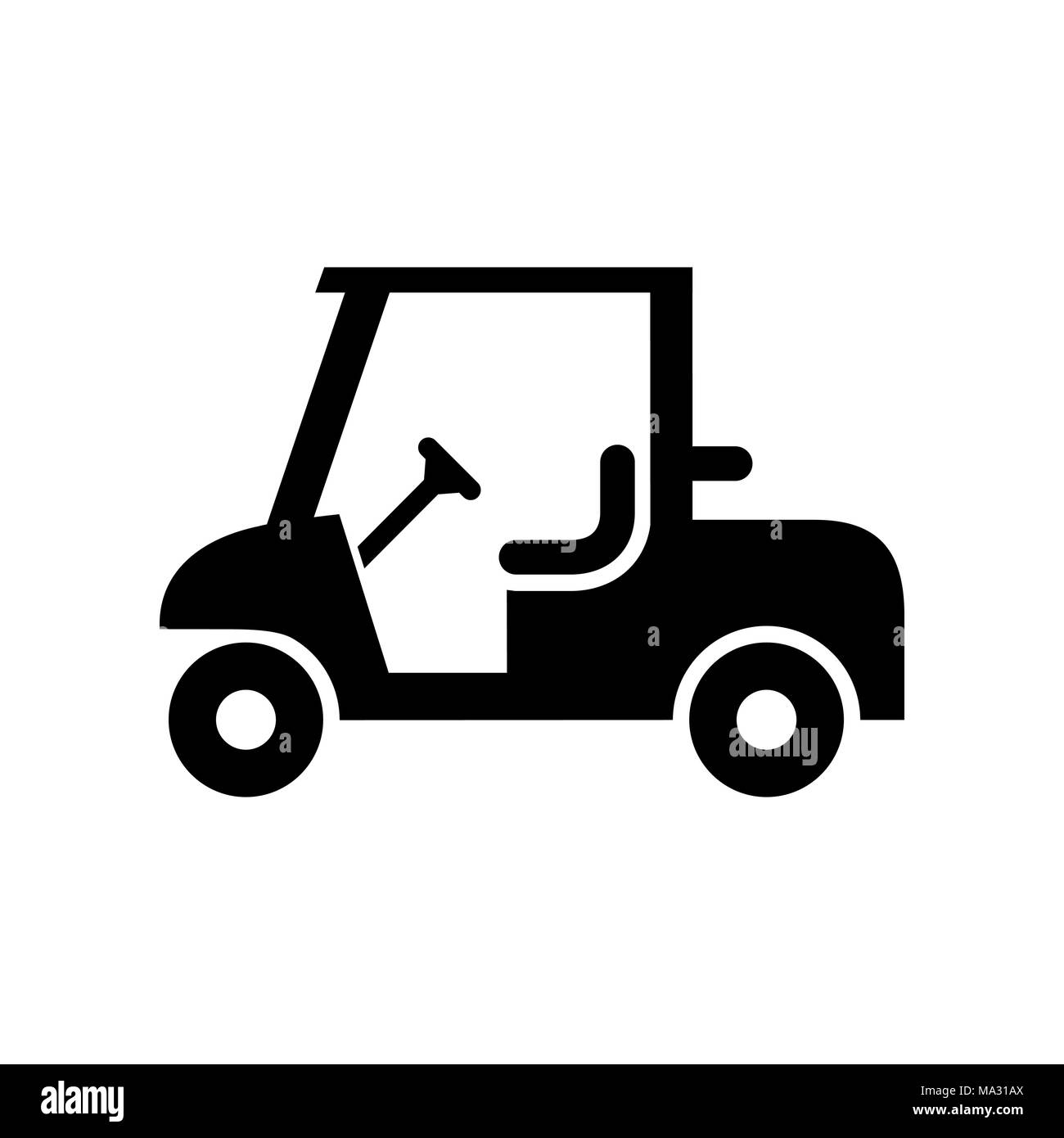 Golf car icon simple flat vector illustration. Stock Vector