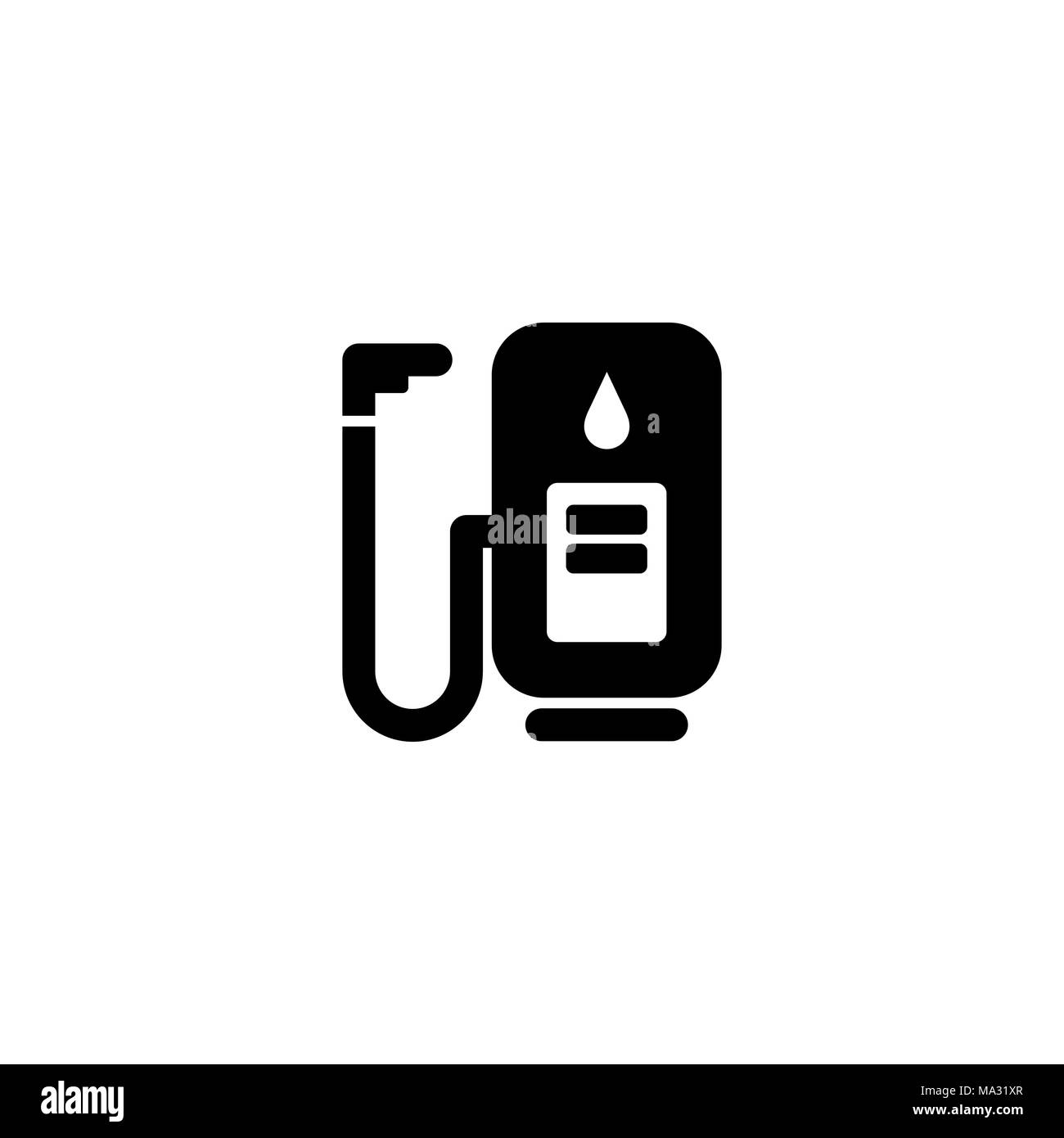 Filling station equipment simple flat style icon illustration. Stock Vector