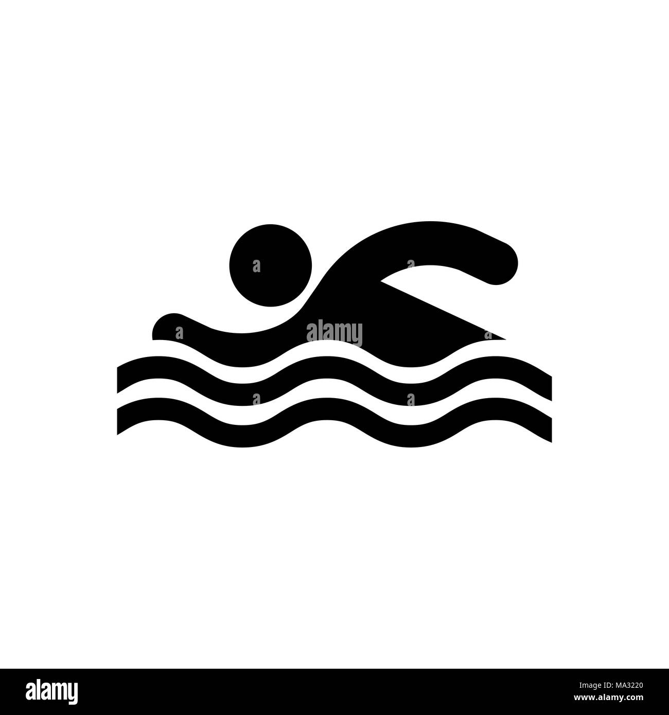 Swimmer icon. Beach and vacation icon illustration. Stock Vector